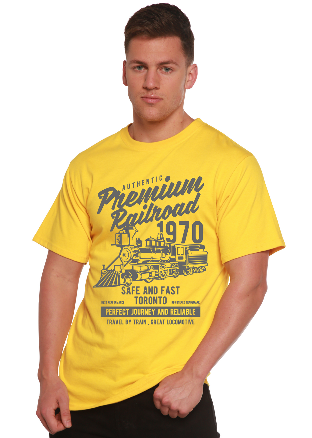 Premium Railroad Spun Bamboo® Men's Bamboo Viscose/Organic Cotton Short Sleeve Graphic T-Shirt - The7Letter