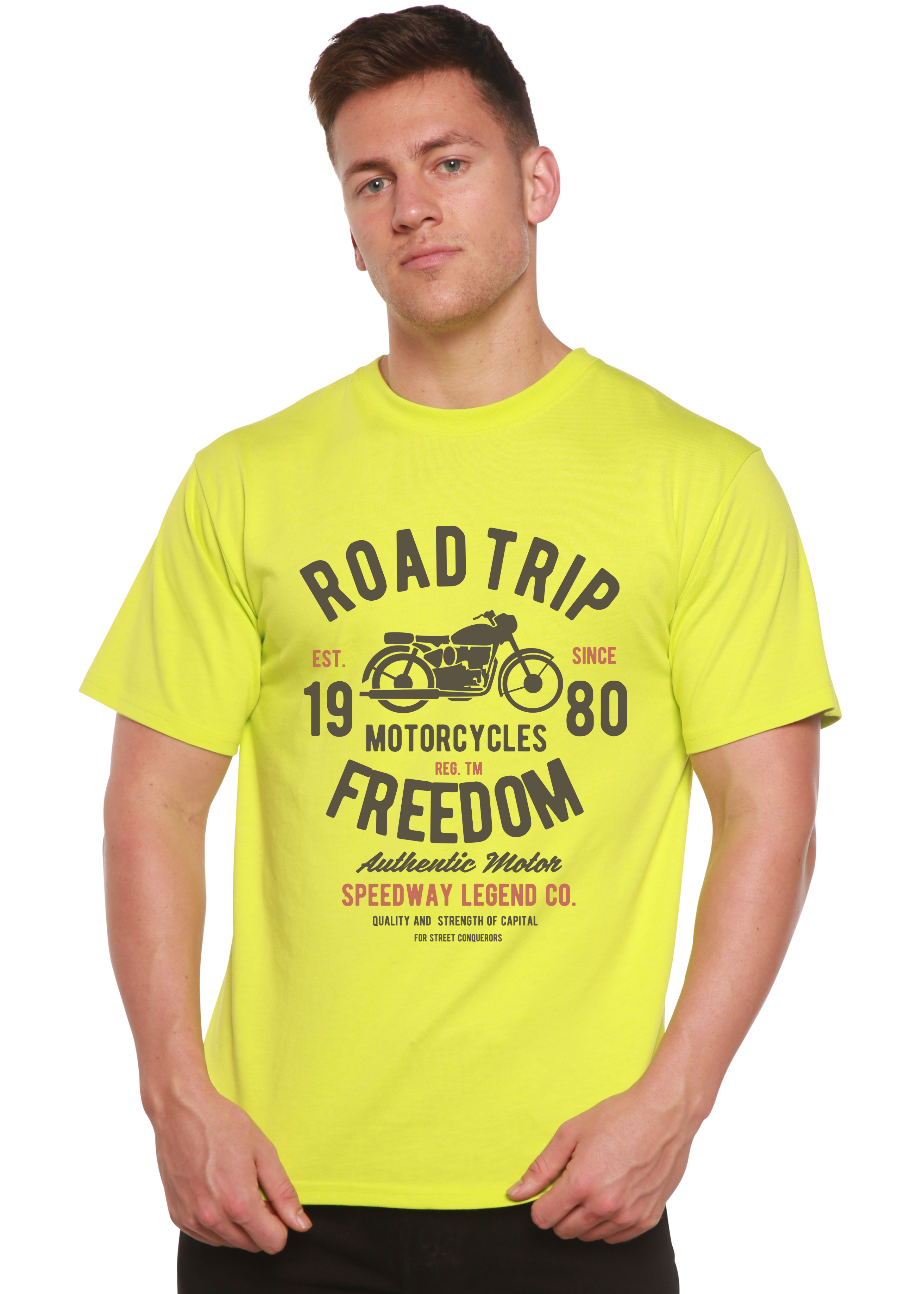 Road Trip Spun Bamboo® Men's Bamboo Viscose/Organic Cotton Short Sleeve Graphic T-Shirt - The7Letter