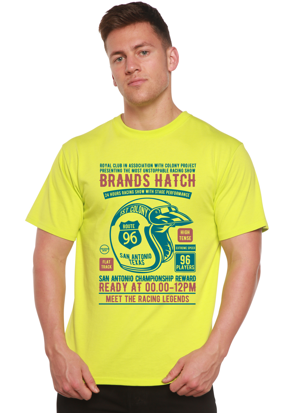 Brands Hatch Men's Bamboo Viscose/Organic Cotton Short Sleeve Graphic T-Shirt - The7Letter