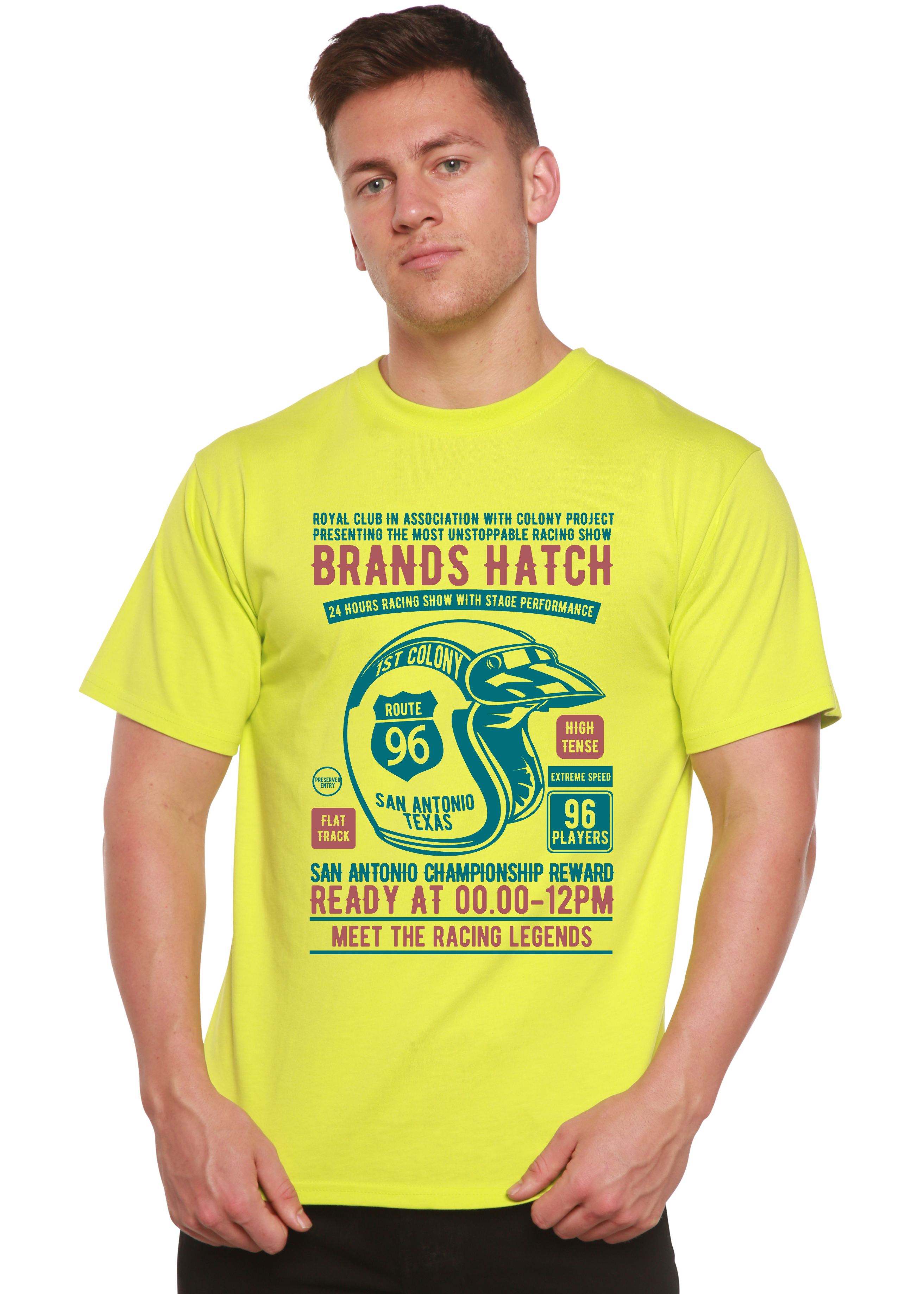 Brands Hatch Men's Bamboo Viscose/Organic Cotton Short Sleeve Graphic T-Shirt - The7Letter