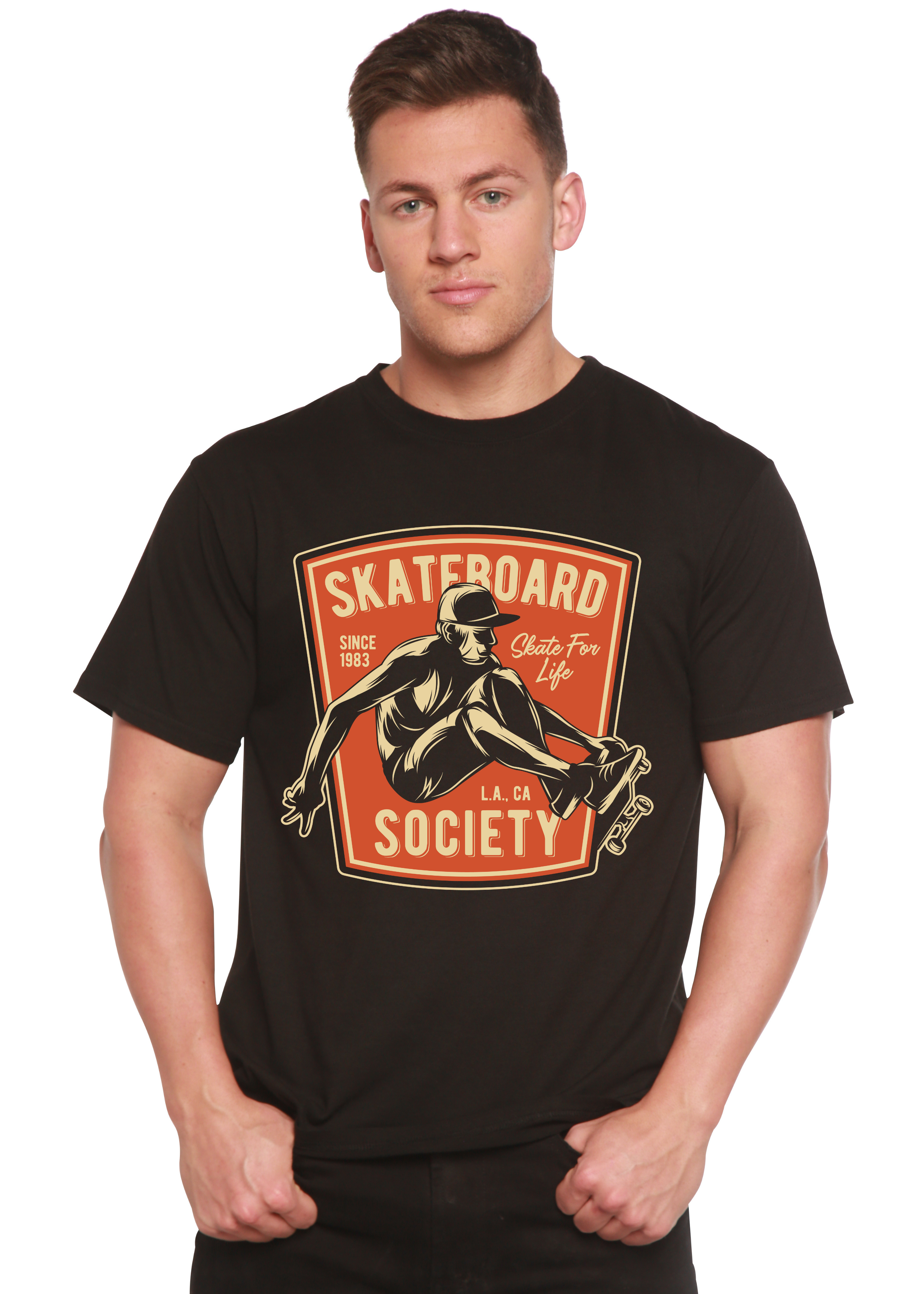 Skateboard Society Men's Bamboo Viscose/Organic Cotton Short Sleeve Graphic T-Shirt - The7Letter