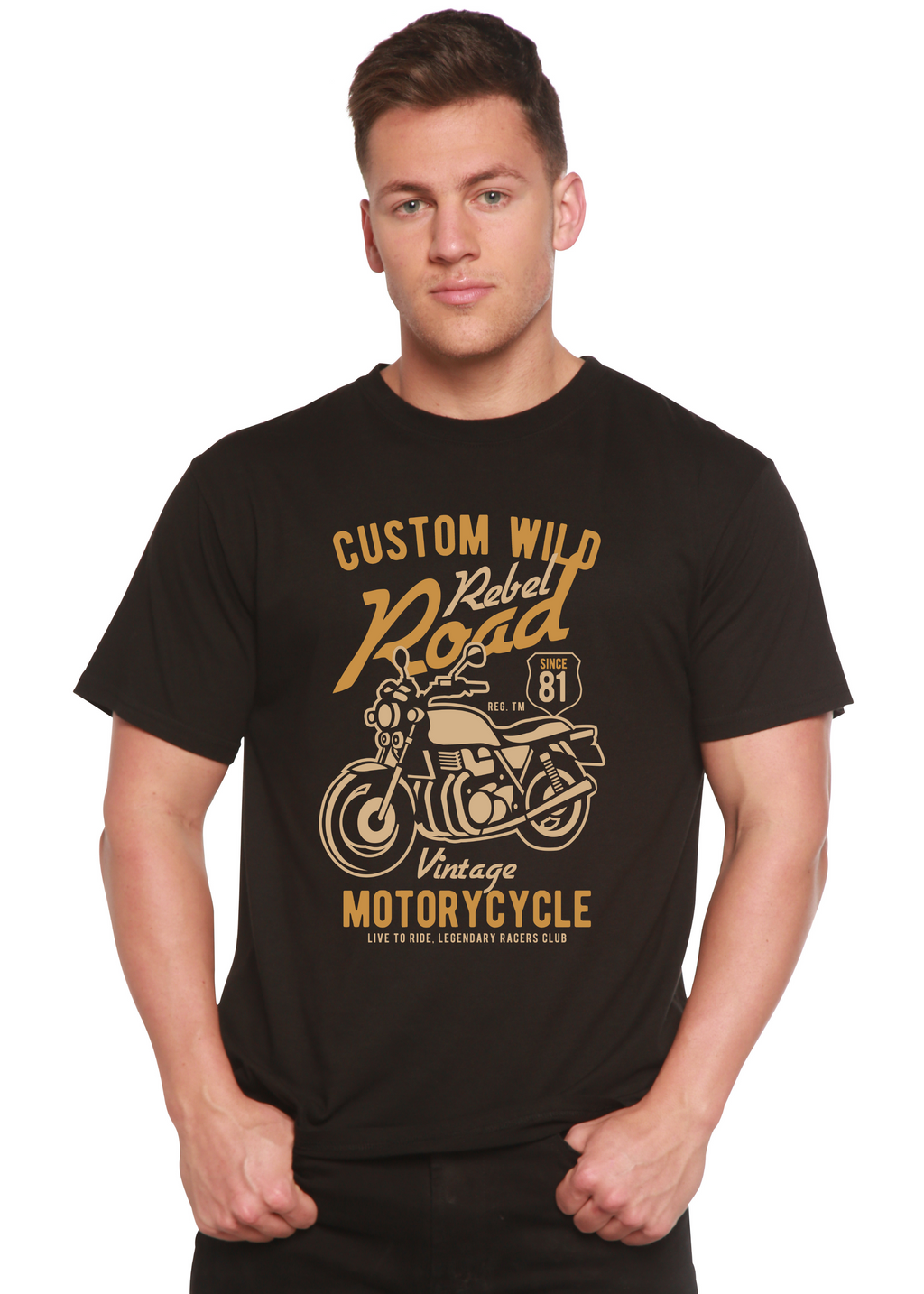 Custom Wild Men's Bamboo Viscose/Organic Cotton Short Sleeve Graphic T-Shirt - The7Letter