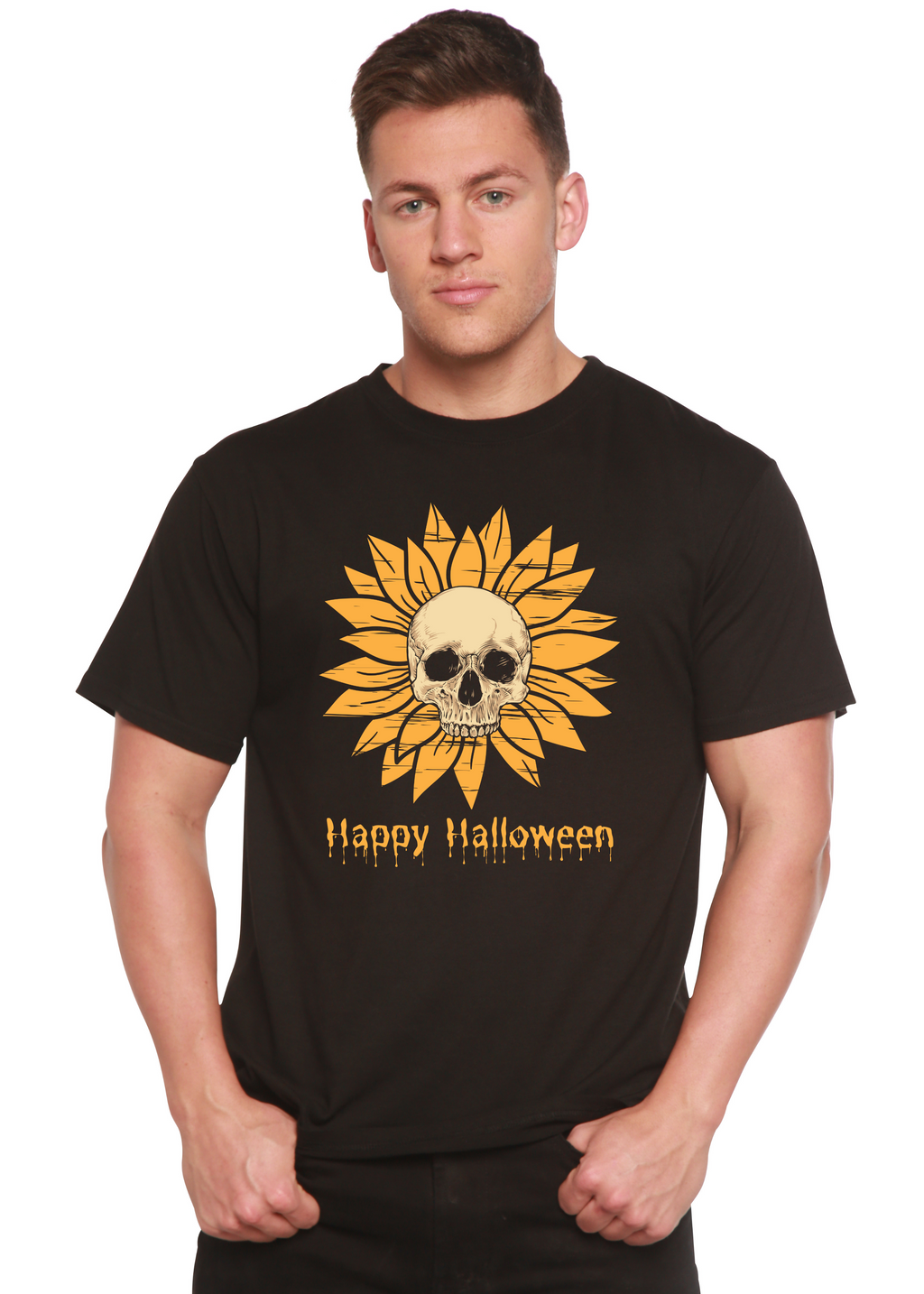 Happy Halloween Day Men's Bamboo Viscose/Organic Cotton Short Sleeve Graphic T-Shirt - The7Letter