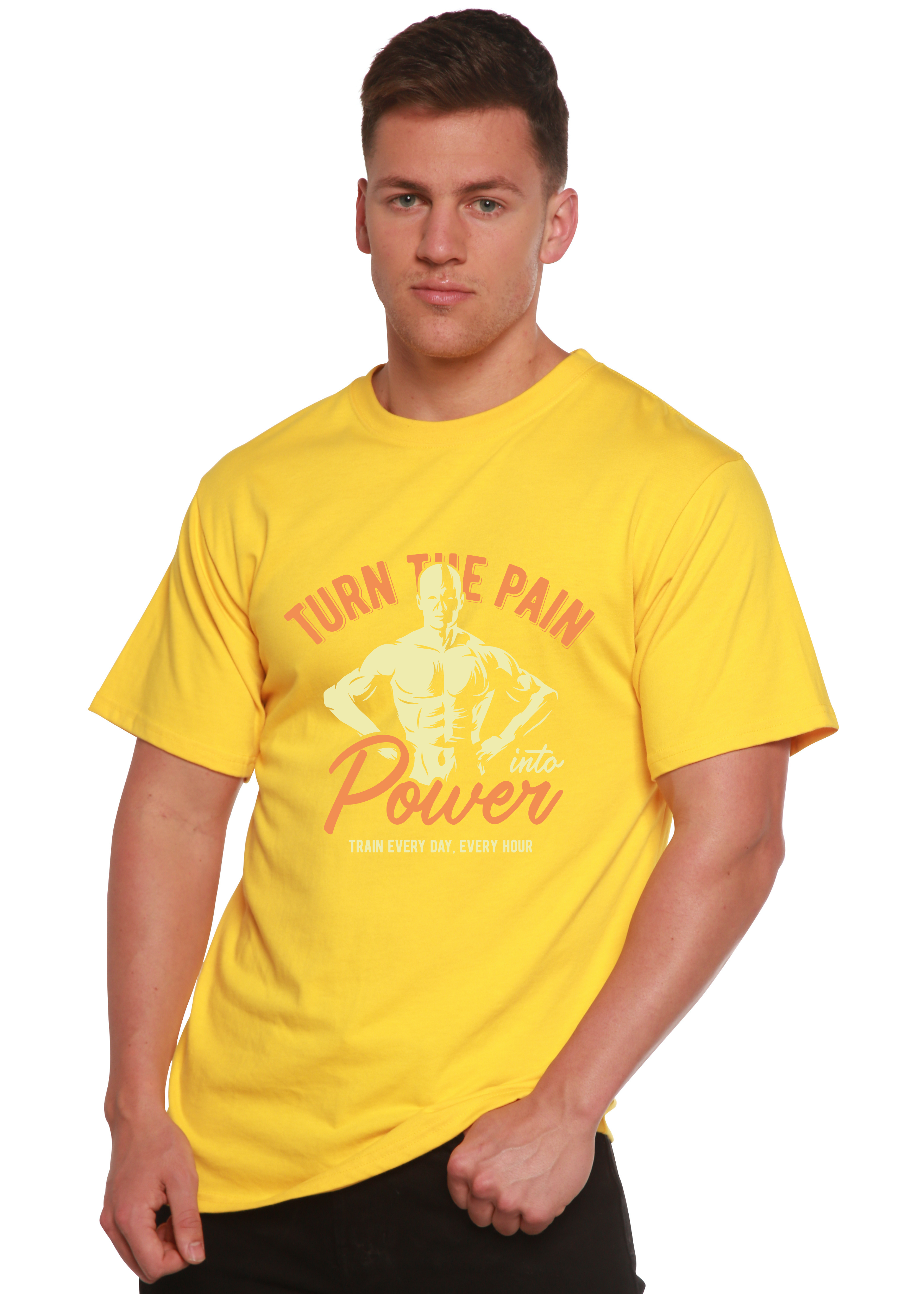 Turn The Pain Men's Bamboo Viscose/Organic Cotton Short Sleeve Graphic T-Shirt - The7Letter