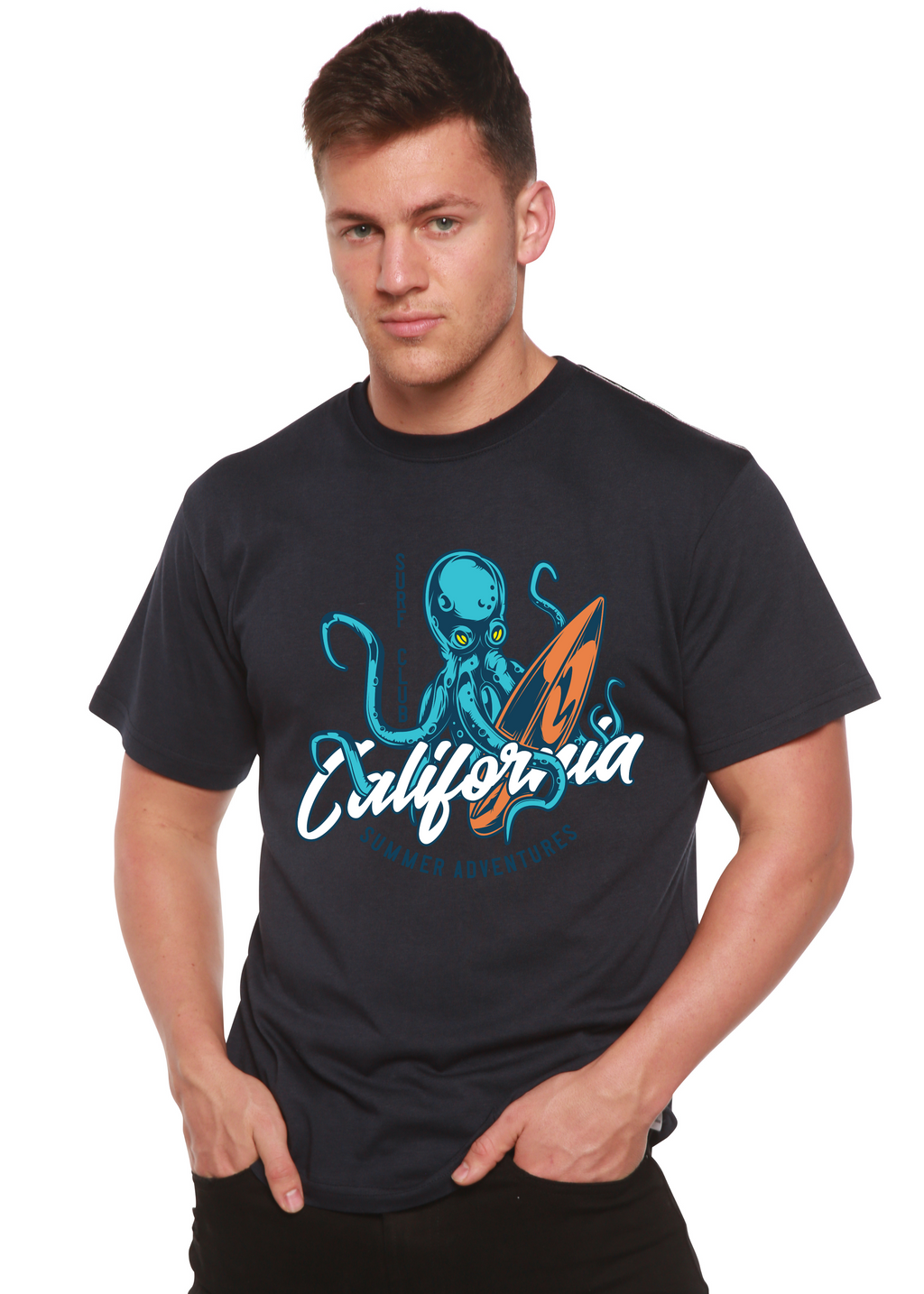 California Summer Adventures Men's Bamboo Viscose/Organic Cotton Short Sleeve Graphic T-Shirt - The7Letter