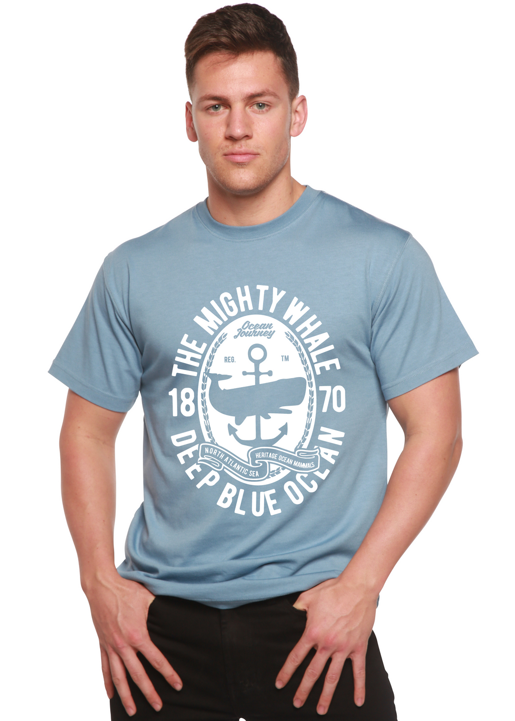 The Mighty Spun Bamboo® Men's Bamboo Viscose/Organic Cotton Short Sleeve Graphic T-Shirt - The7Letter