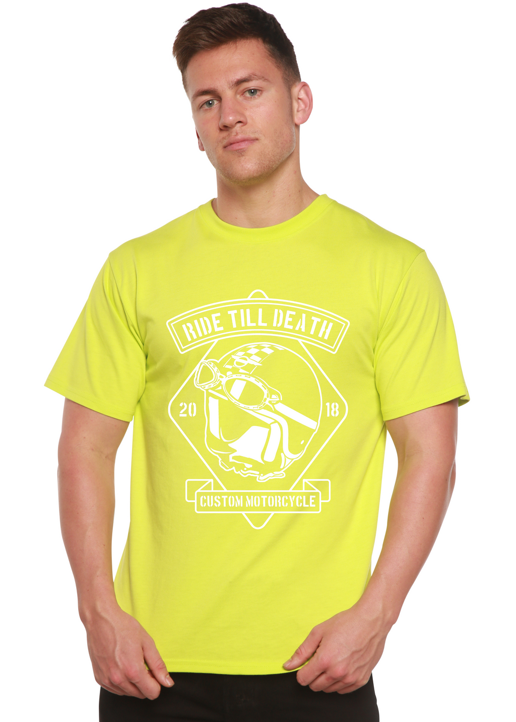 Ride Till Death Spun Bamboo® Men's Bamboo Viscose/Organic Cotton Short Sleeve Graphic T-Shirt - The7Letter