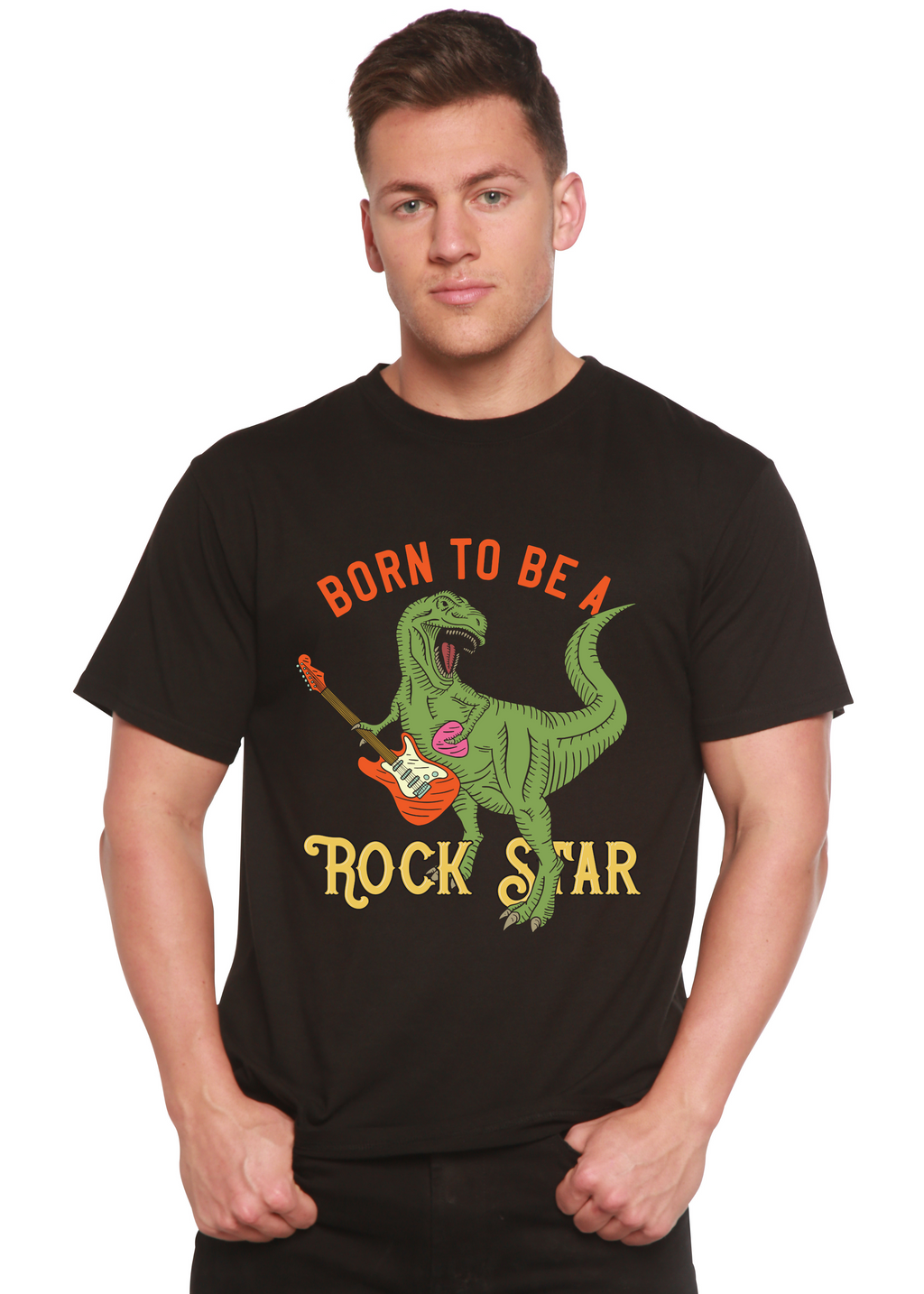 Born To Be A Rock Star Men's Bamboo Viscose/Organic Cotton Short Sleeve Graphic T-Shirt - The7Letter