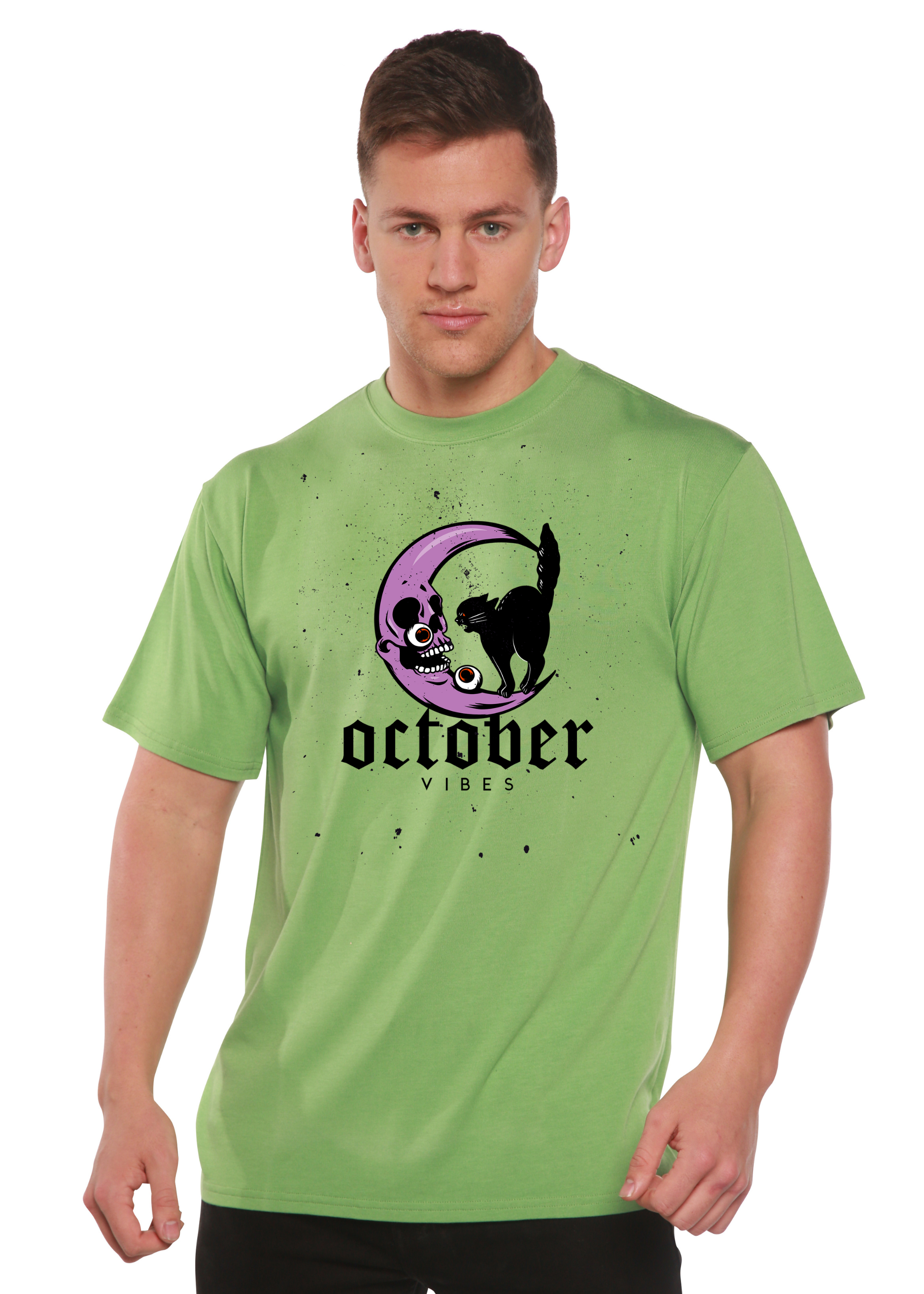 October Vibes Men's Bamboo Viscose/Organic Cotton Short Sleeve Graphic T-Shirt - The7Letter