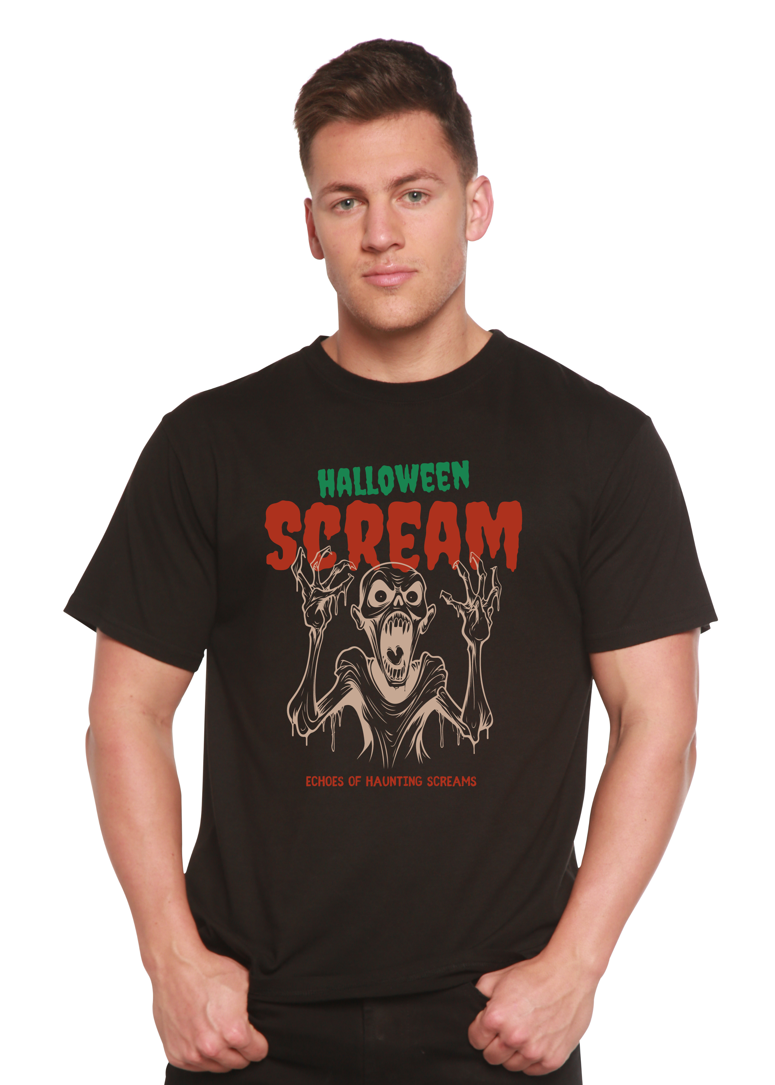 Halloween Scream Men's Bamboo Viscose/Organic Cotton Short Sleeve Graphic T-Shirt - The7Letter