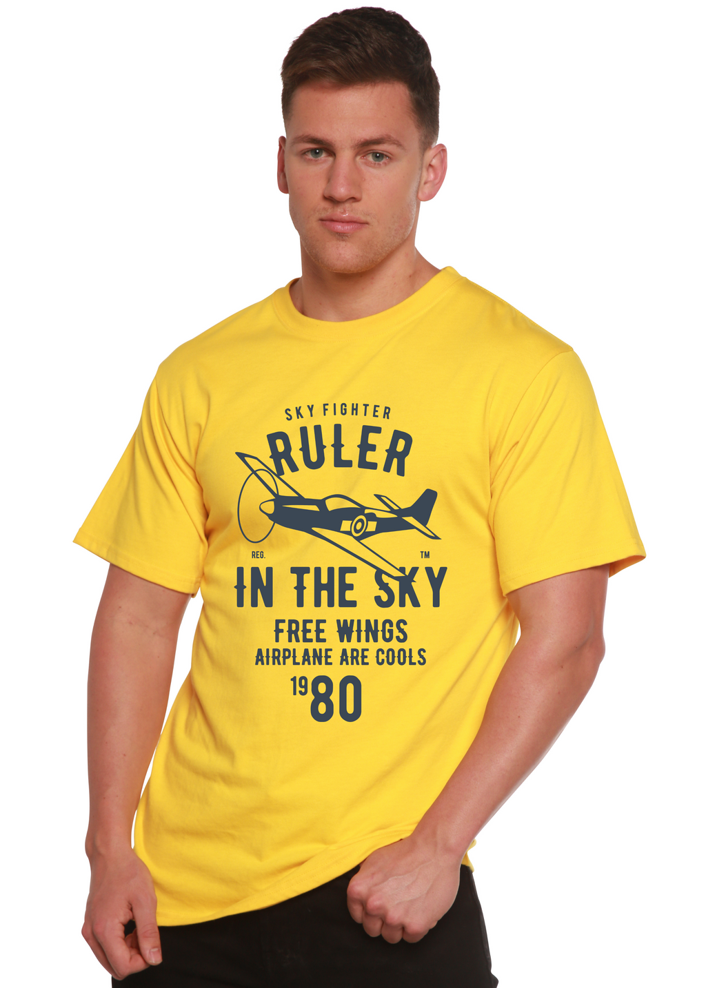 Ruler In The Sky Spun Bamboo® Men's Bamboo Viscose/Organic Cotton Short Sleeve Graphic T-Shirt - The7Letter