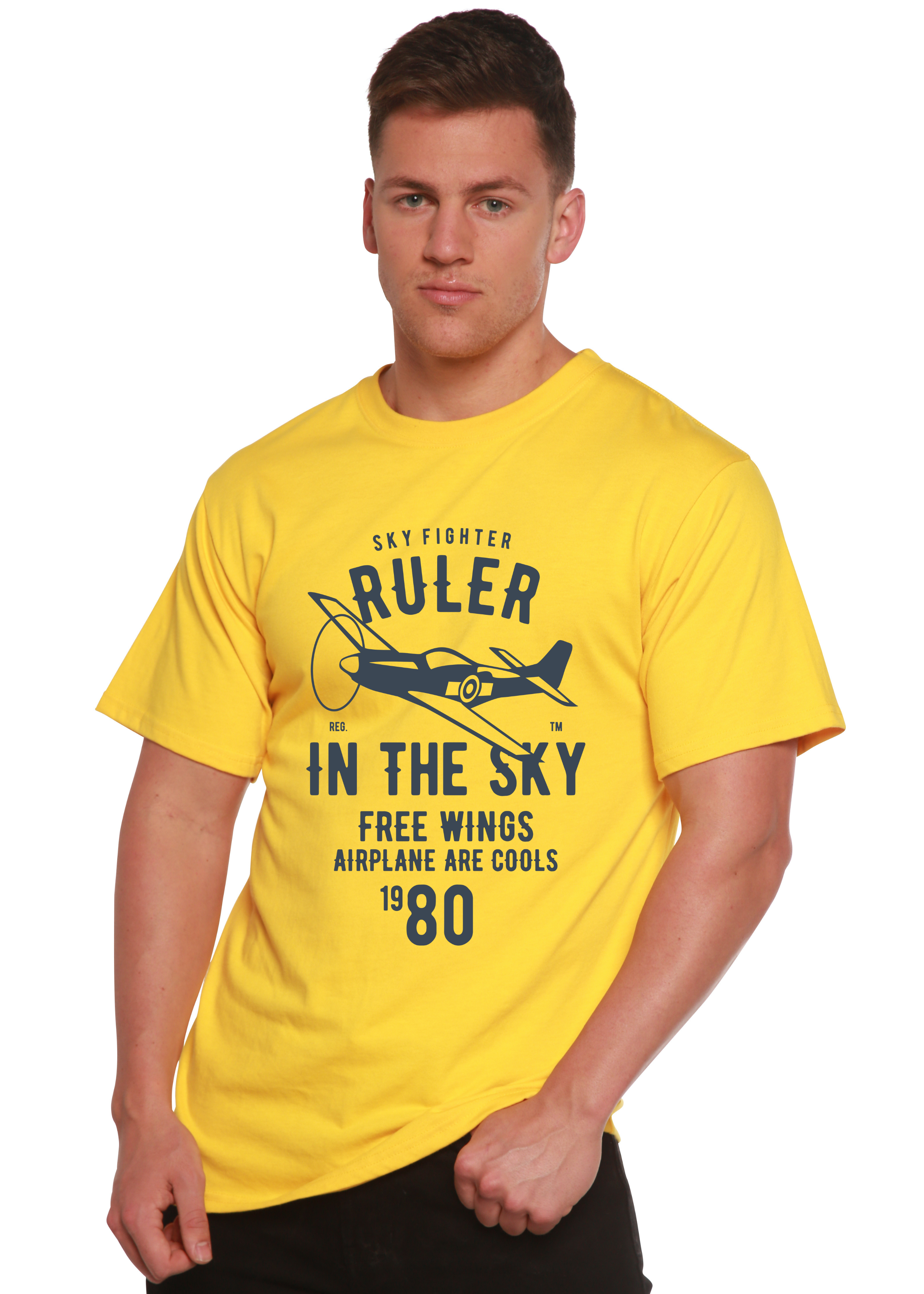 Ruler In The Sky Spun Bamboo® Men's Bamboo Viscose/Organic Cotton Short Sleeve Graphic T-Shirt - The7Letter