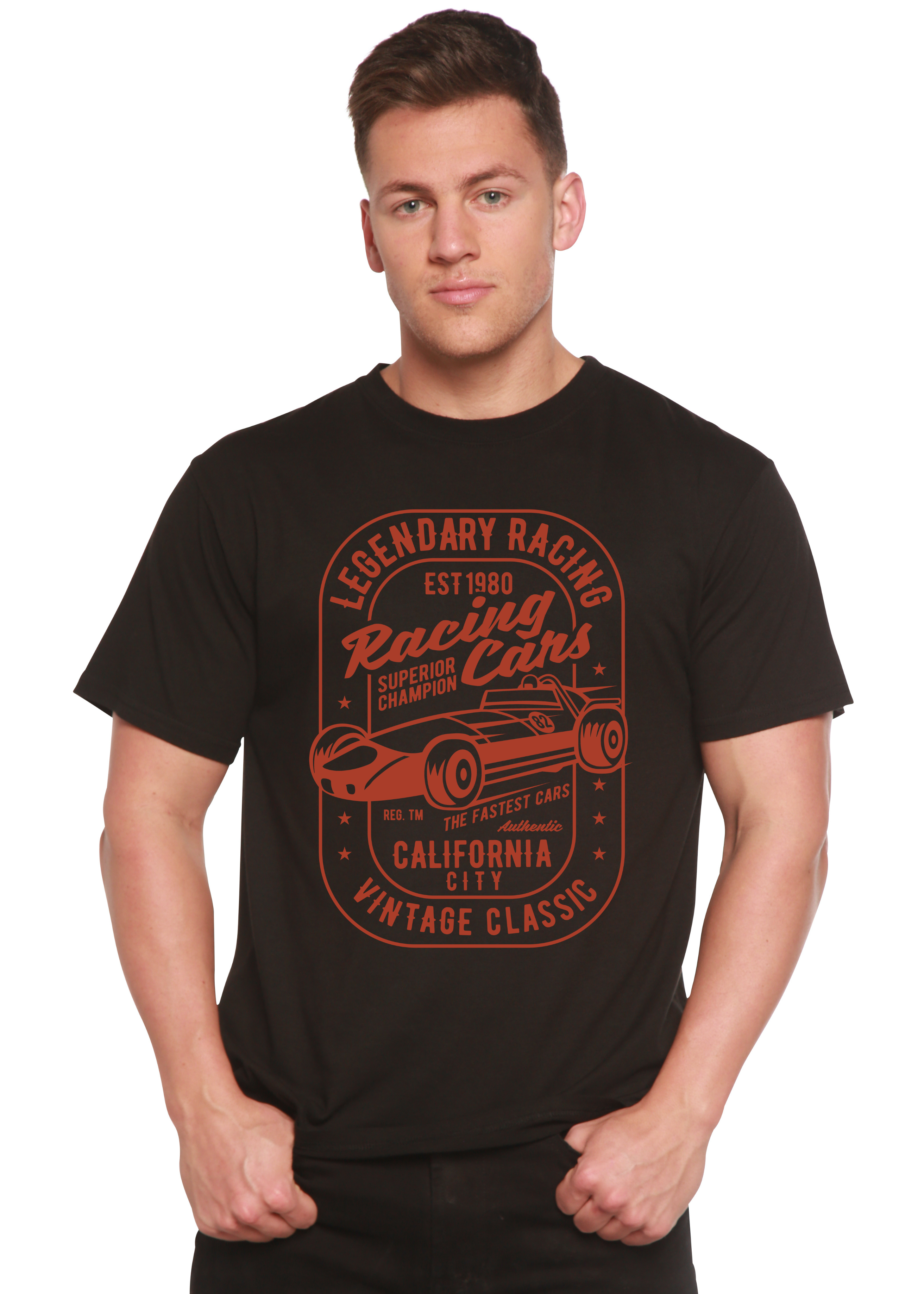 Legendary Racing Cars Men's Bamboo Viscose/Organic Cotton Short Sleeve Graphic T-Shirt - The7Letter