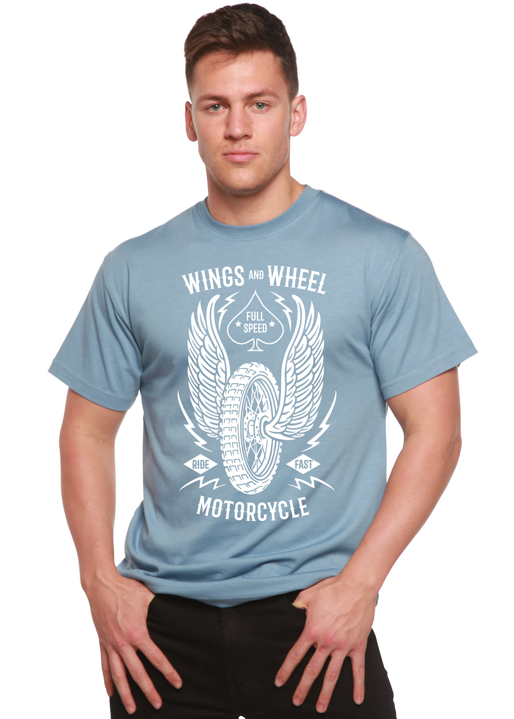 Wings And Wheel Spun Bamboo® Men's Bamboo Viscose/Organic Cotton Short Sleeve Graphic T-Shirt - The7Letter