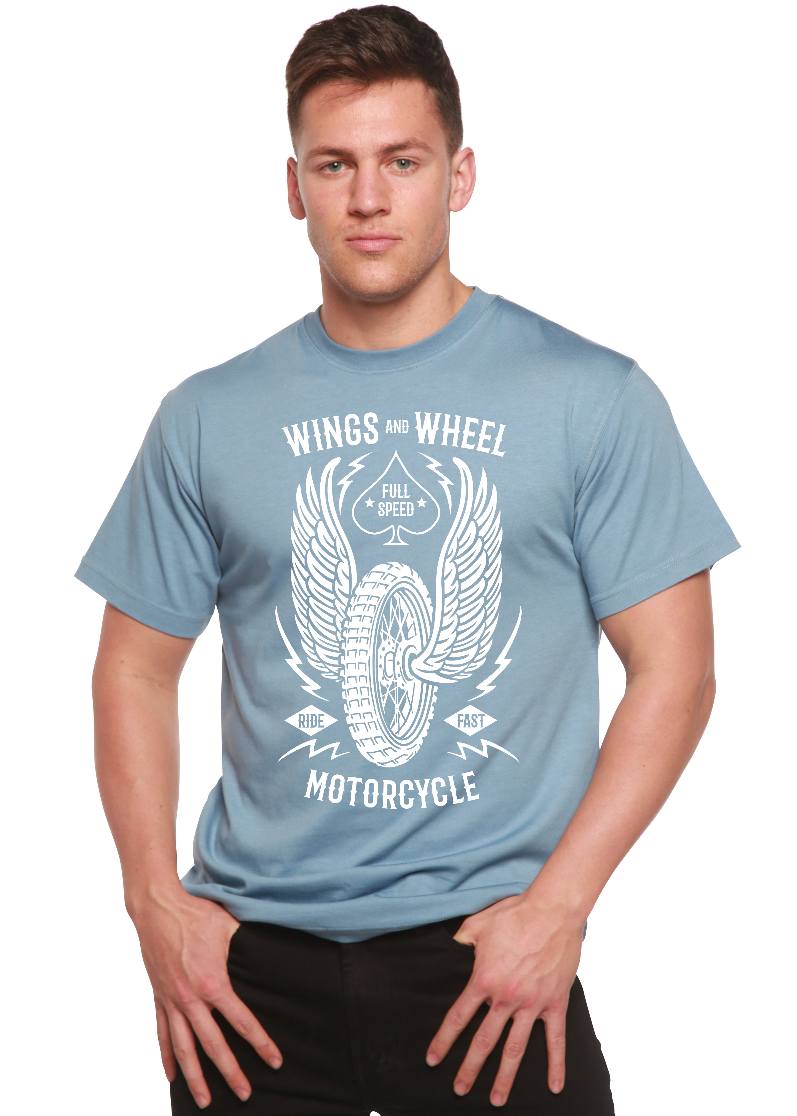 Wings And Wheel Spun Bamboo® Men's Bamboo Viscose/Organic Cotton Short Sleeve Graphic T-Shirt - The7Letter