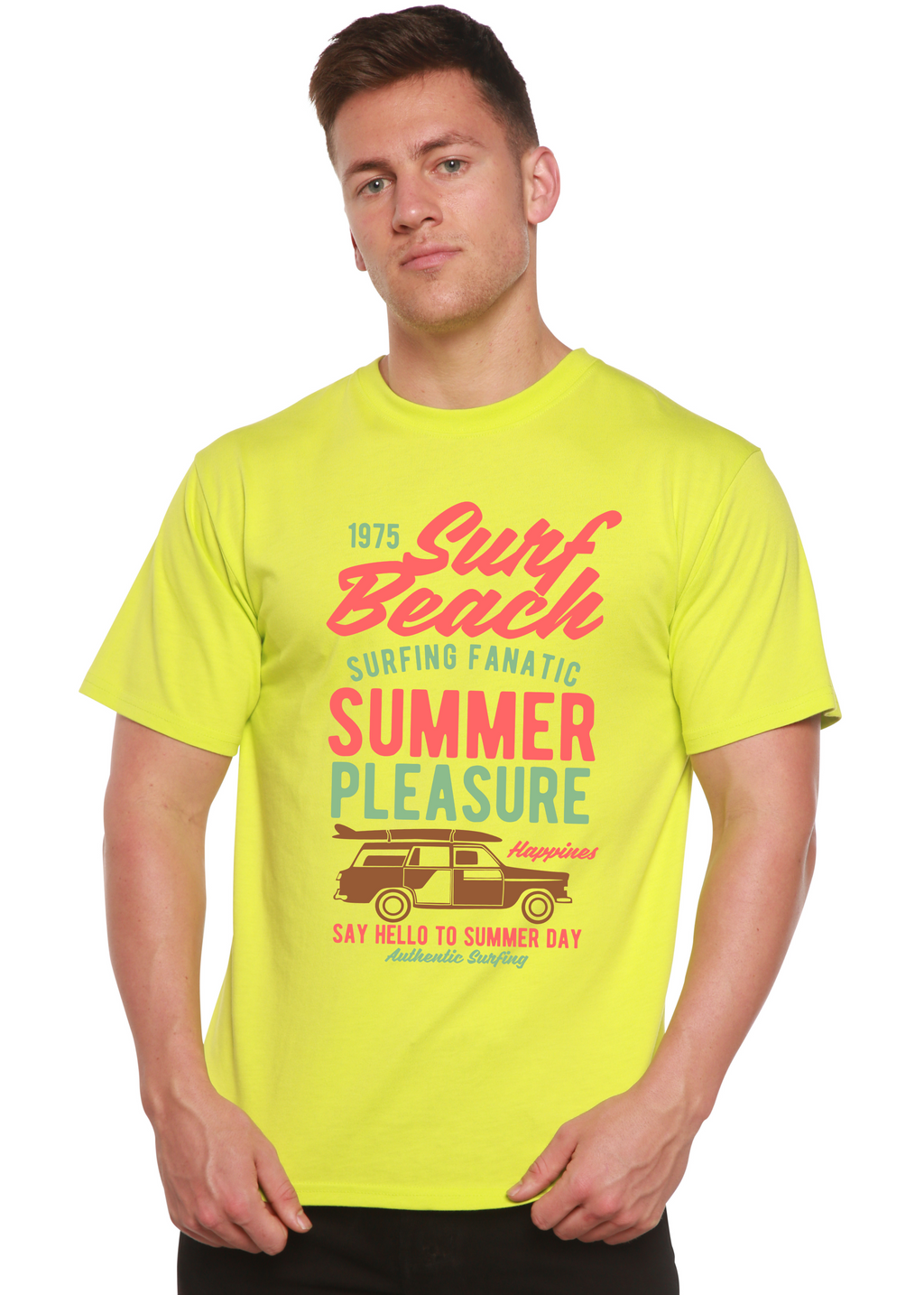 Surf Beach Spun Bamboo® Men's Bamboo Viscose/Organic Cotton Short Sleeve Graphic T-Shirt - The7Letter