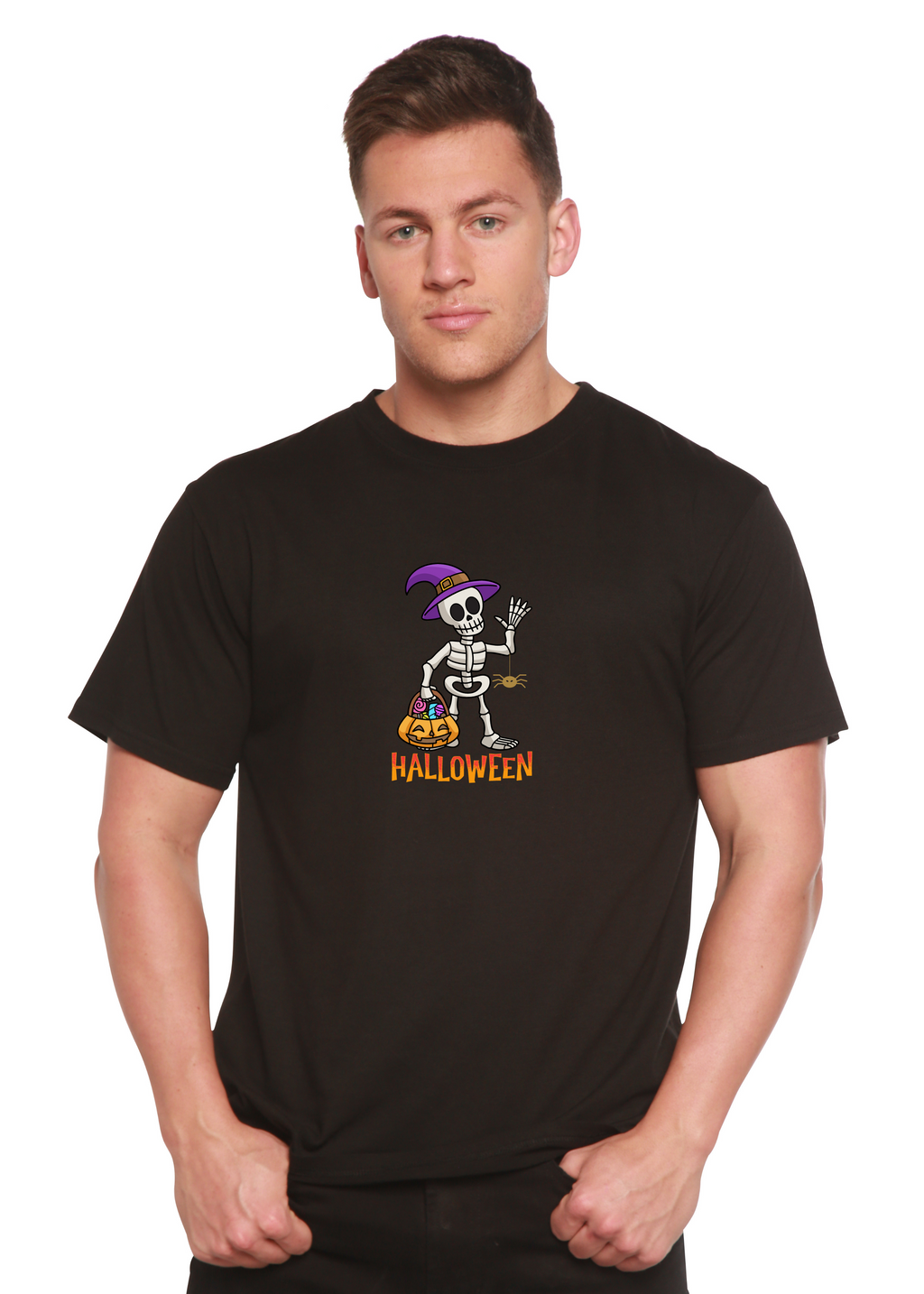 Happy Halloween Unisex Bamboo Viscose/Organic Cotton Short Sleeve Graphic T-Shirt - The7Letter