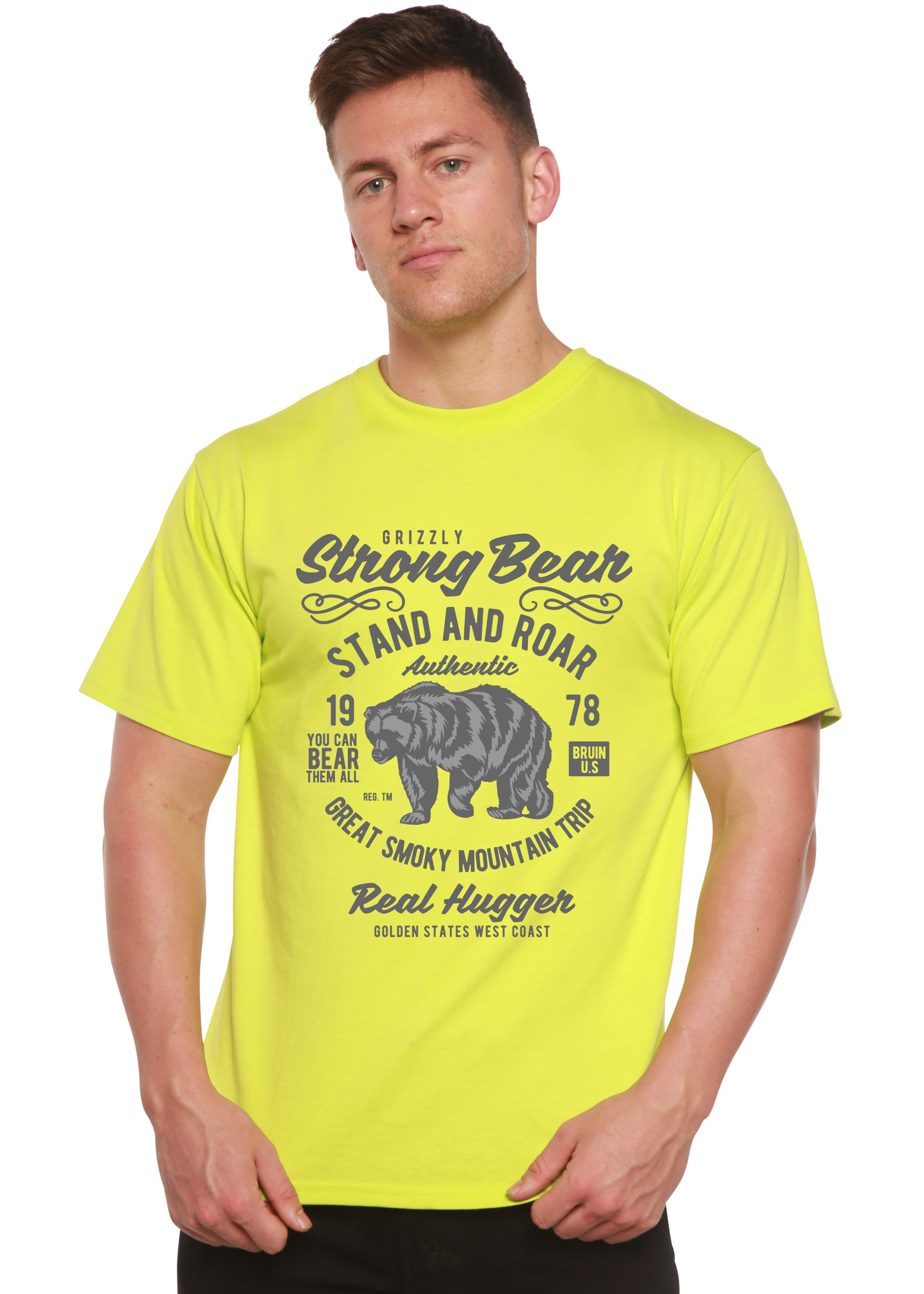 Strong Bear Spun Bamboo® Men's Bamboo Viscose/Organic Cotton Short Sleeve Graphic T-Shirt - The7Letter