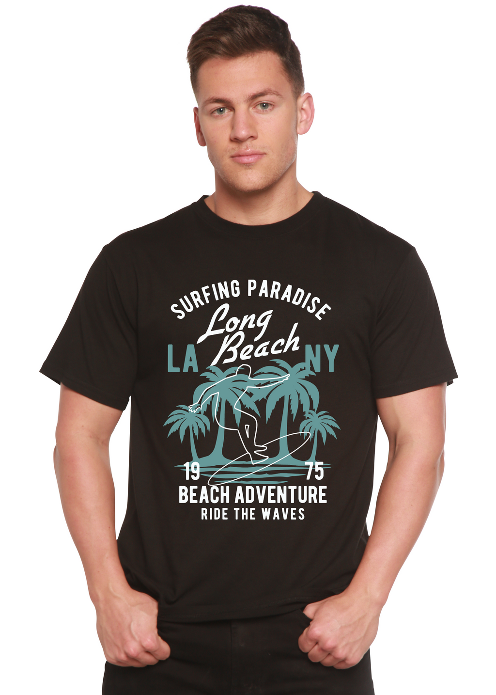 Beach Adventure Men's Bamboo Viscose/Organic Cotton Short Sleeve Graphic T-Shirt - The7Letter