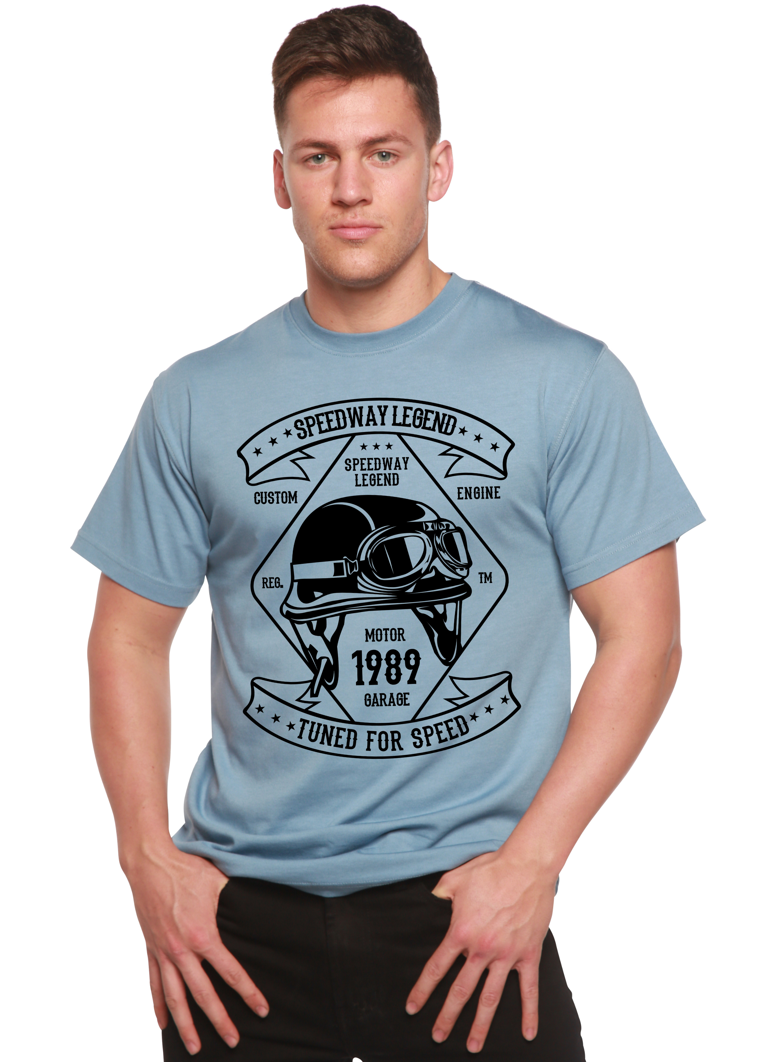 Speedway Legend Spun Bamboo® Men's Bamboo Viscose/Organic Cotton Short Sleeve Graphic T-Shirt - The7Letter