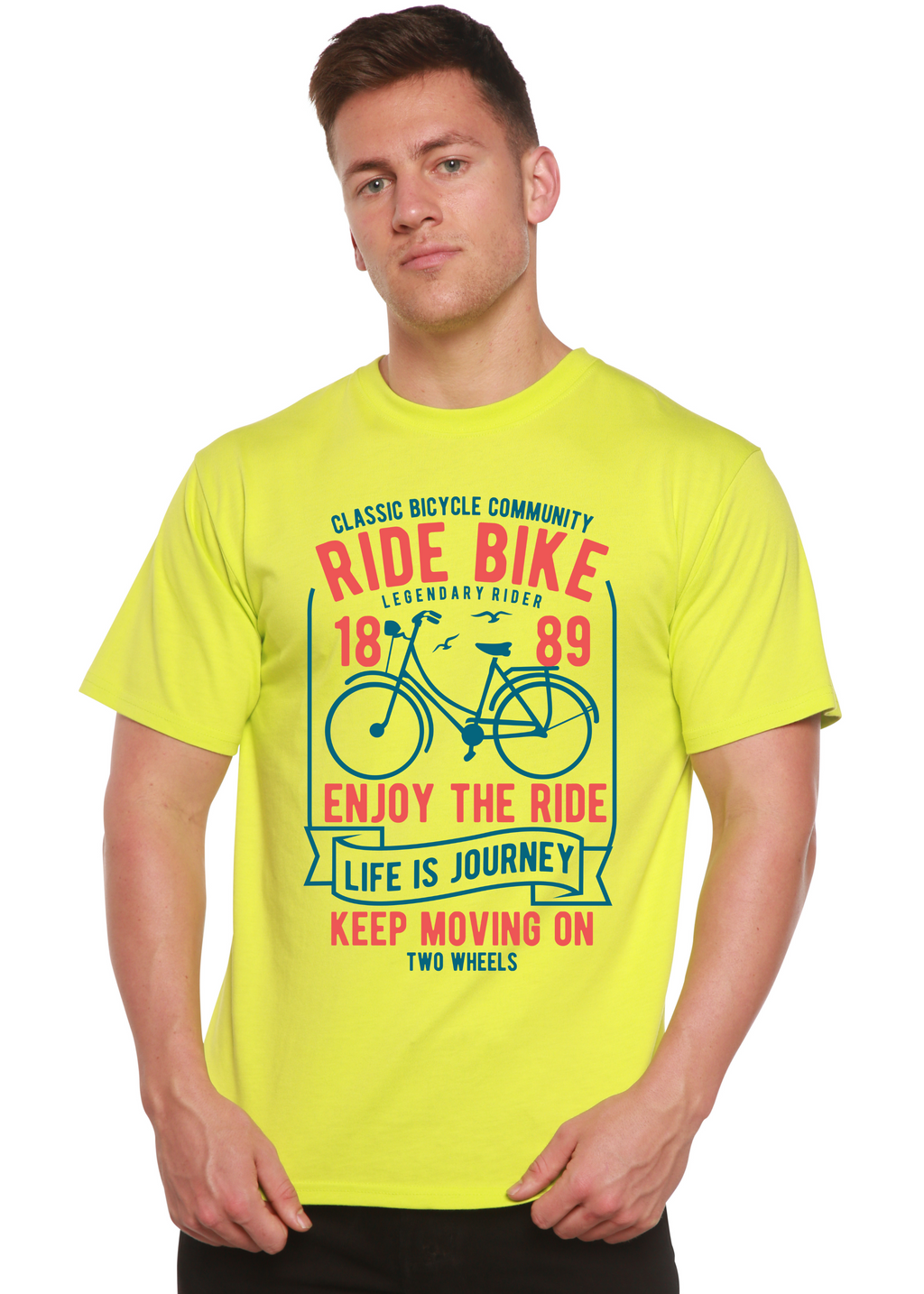 Ride Bike Spun Bamboo® Men's Bamboo Viscose/Organic Cotton Short Sleeve Graphic T-Shirt - The7Letter