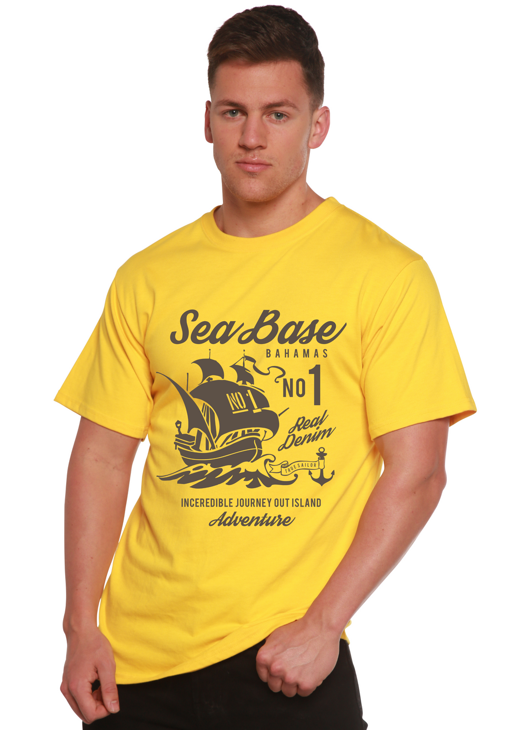 Sea Base Spun Bamboo® Men's Bamboo Viscose/Organic Cotton Short Sleeve Graphic T-Shirt - The7Letter