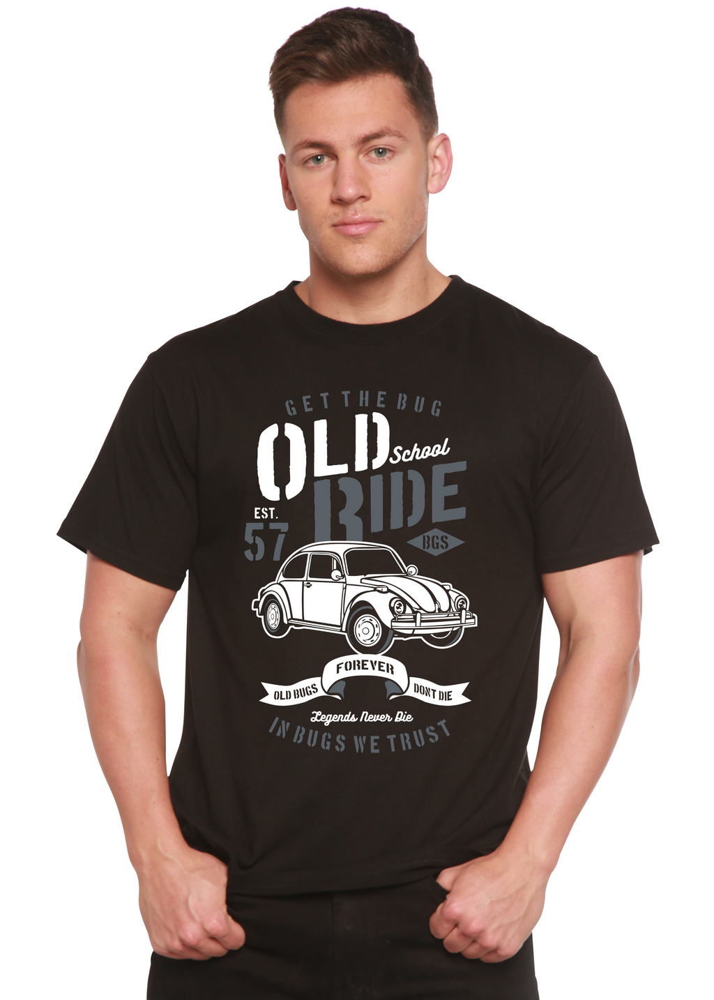 Old School Ride Spun Bamboo® Men's Bamboo Viscose/Organic Cotton Short Sleeve Graphic T-Shirt - The7Letter
