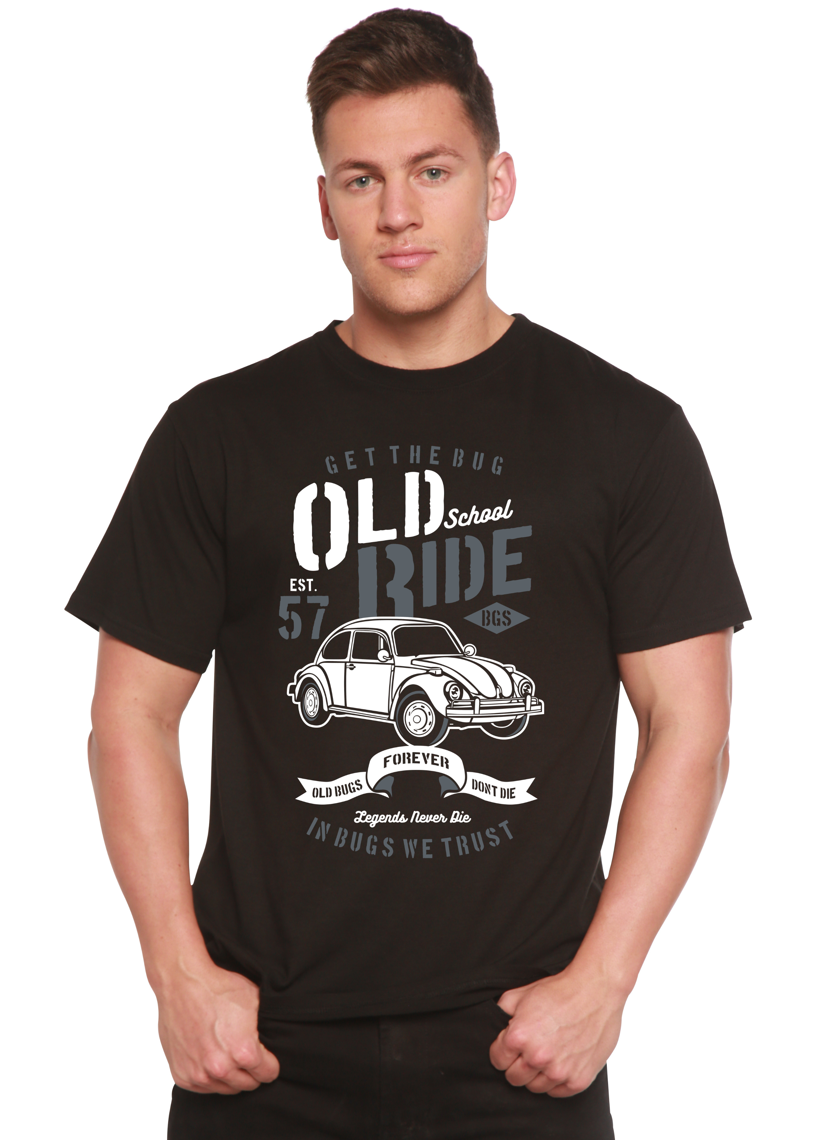 Old School Ride Spun Bamboo® Men's Bamboo Viscose/Organic Cotton Short Sleeve Graphic T-Shirt - The7Letter