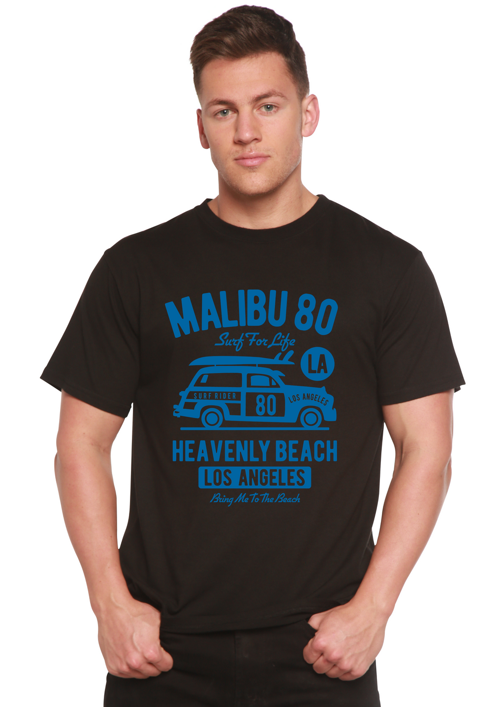 Malibu 80 Men's Bamboo Viscose/Organic Cotton Short Sleeve Graphic T-Shirt - The7Letter