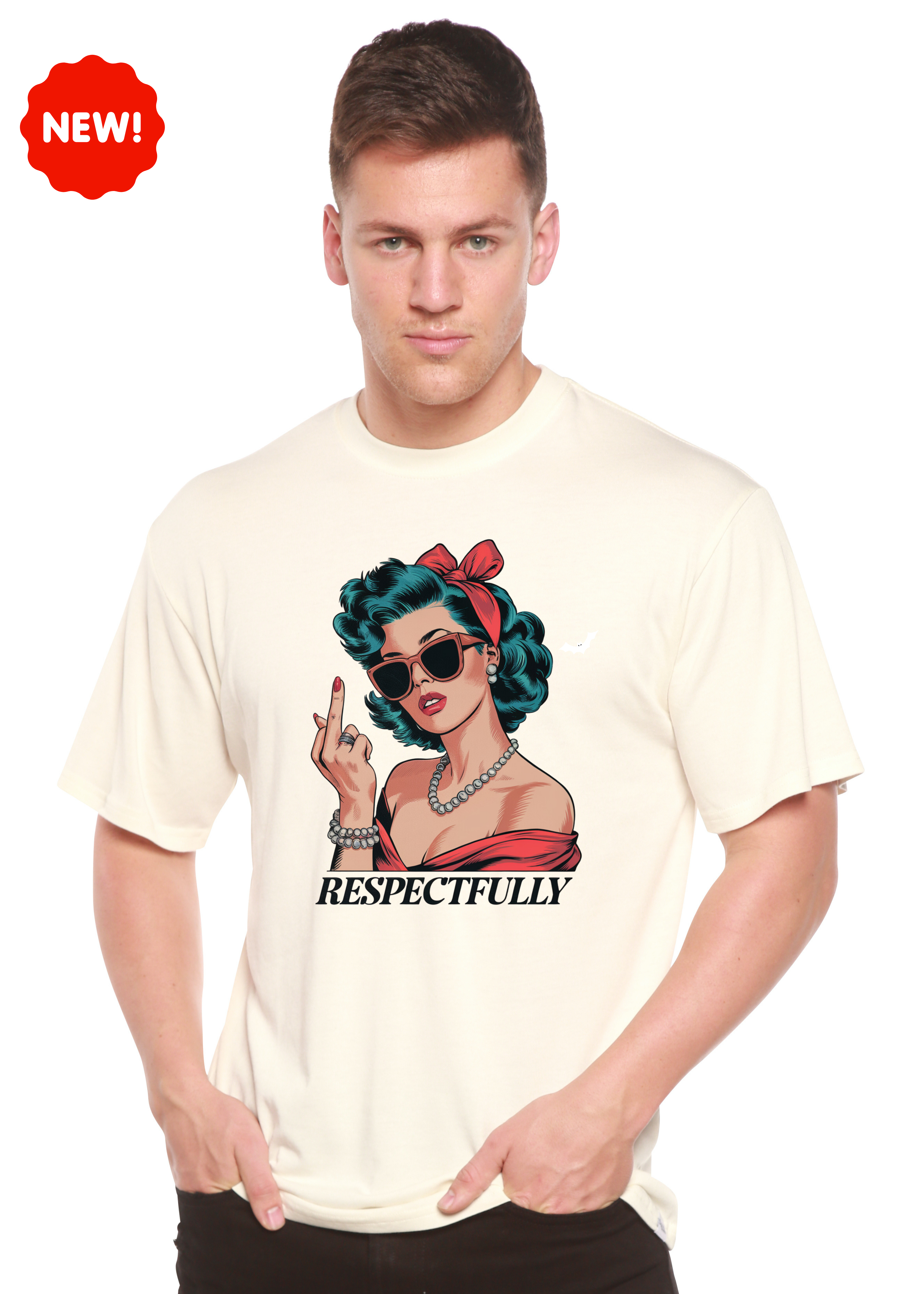 Respectfully Middle Finger Unisex Bamboo/Cotton Graphic T-Shirt - The7Letter