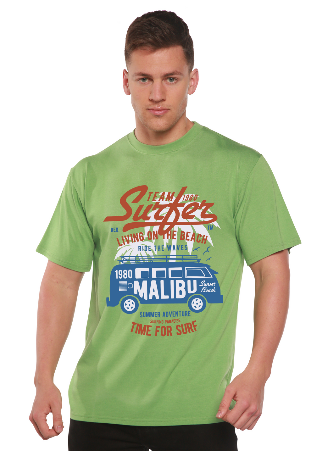 Team Surfer Spun Bamboo® Men's Bamboo Viscose/Organic Cotton Short Sleeve Graphic T-Shirt - The7Letter
