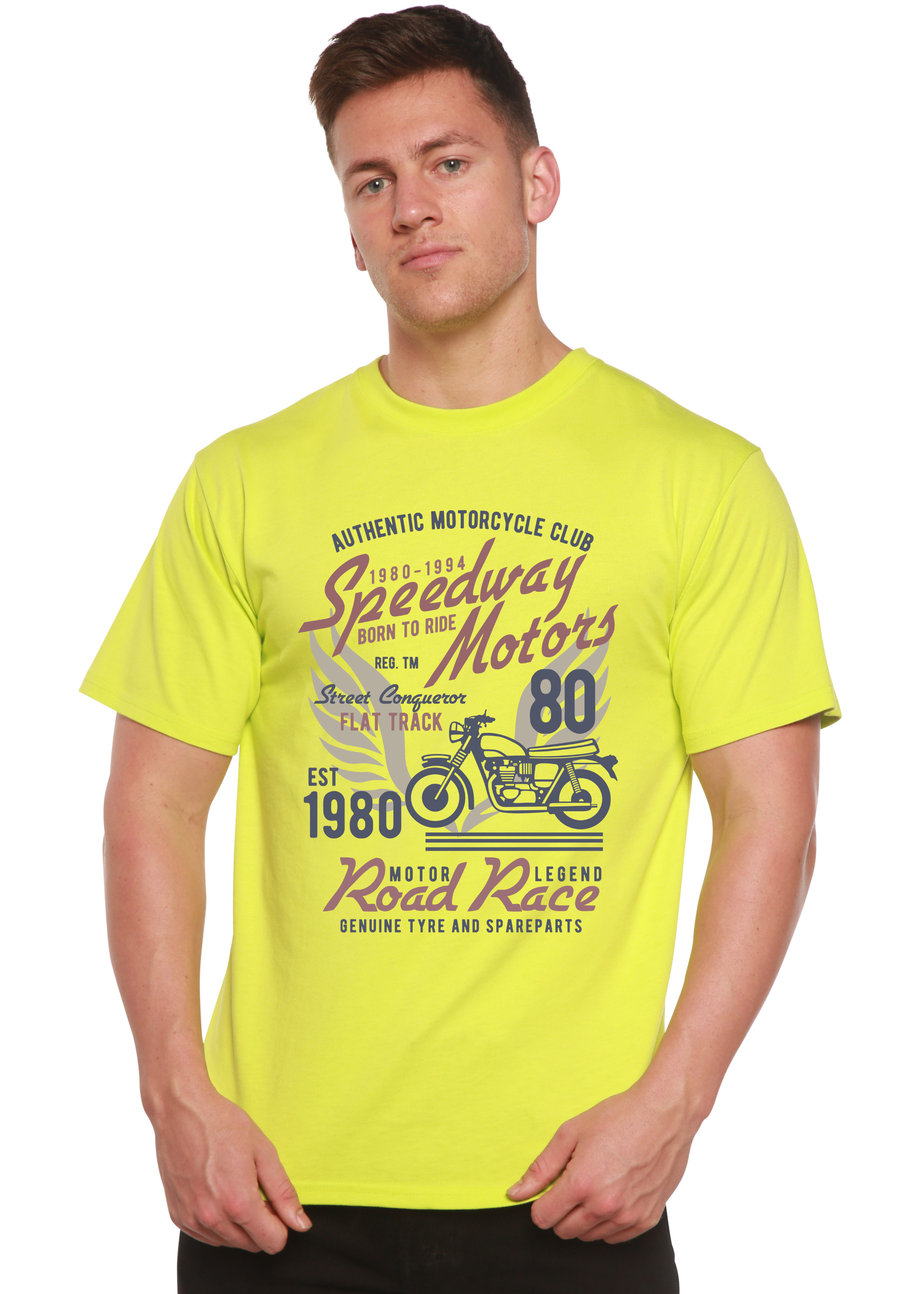 Speedway Motor Spun Bamboo® Men's Bamboo Viscose/Organic Cotton Short Sleeve Graphic T-Shirt - The7Letter