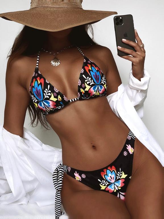 Bedruckte Bikinis Sexy Bandage Badeanzug Damen Triangle Bademode Schwimmanzüge