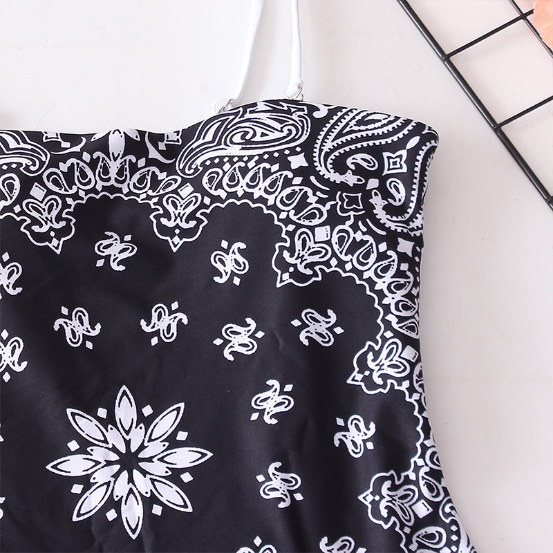 Maillot de bain une pièce échancré pour femme, imprimé, sexy