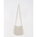 Sac tressé pour femmes, sac bandoulière en fil de coton, sac en paille, sac à bandoulière fait main, sac tressé avec cordon de serrage, sac de plage