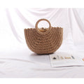 Halbkreis Strohtasche Urlaub Strandtasche Sommer Südkorea Einfache Handgewebte Tasche Rattan Damen Tasche