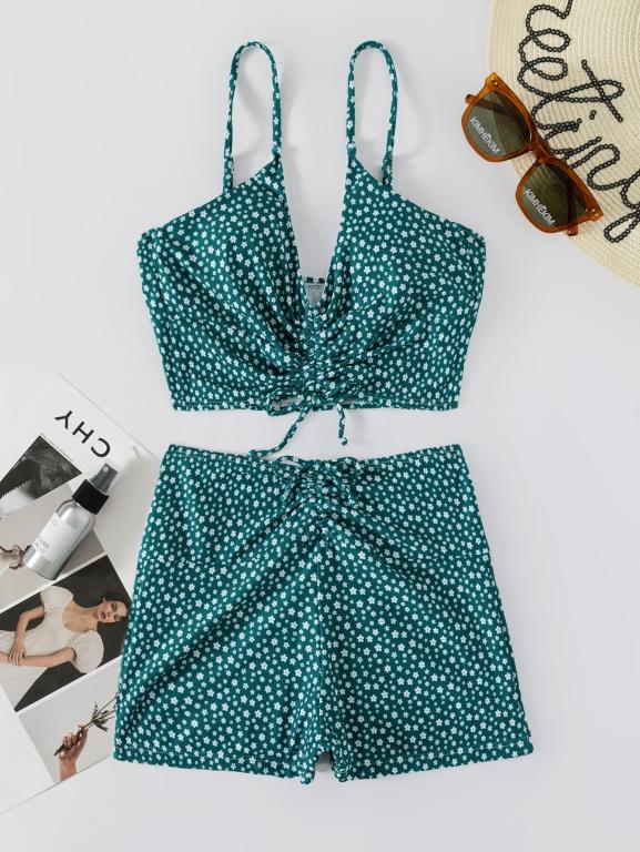 Damen Bikinis Blumen Rüschen Boho Urlaub