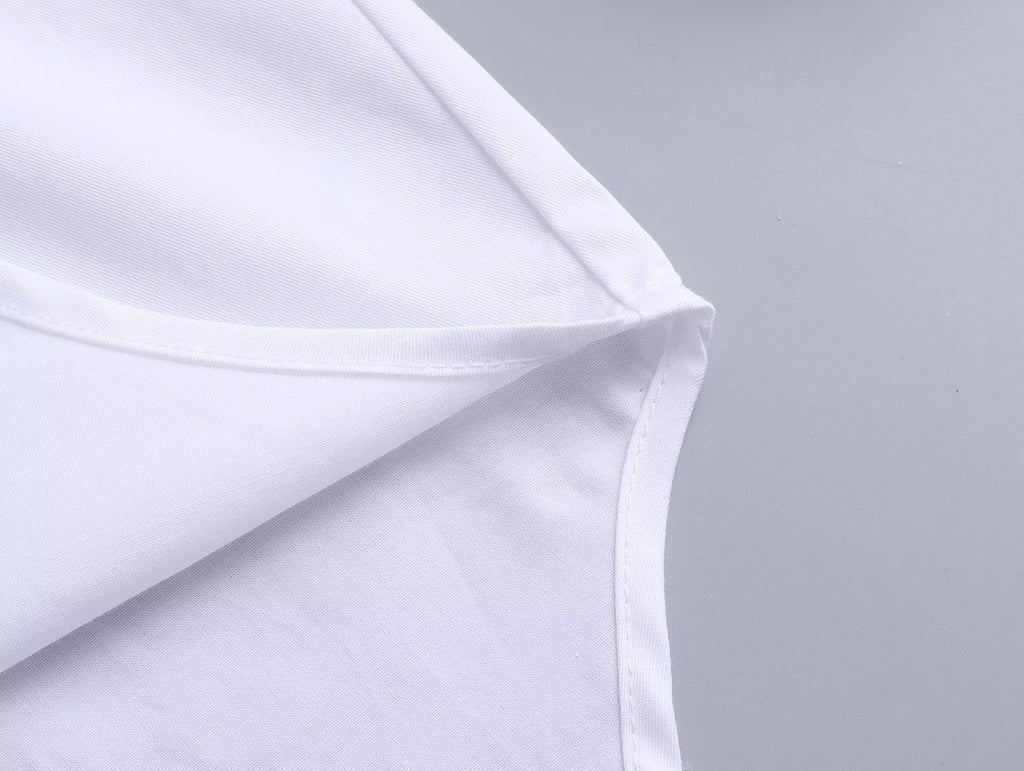 Chemise ample en popeline à manches longues et col, pour femme, en coton uni, modèle été