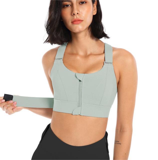 Soutien-gorge de sport à fermeture éclair pour femmes, haute résistance aux chocs, course, yoga, beau gilet sans couture, push-up, entraînement