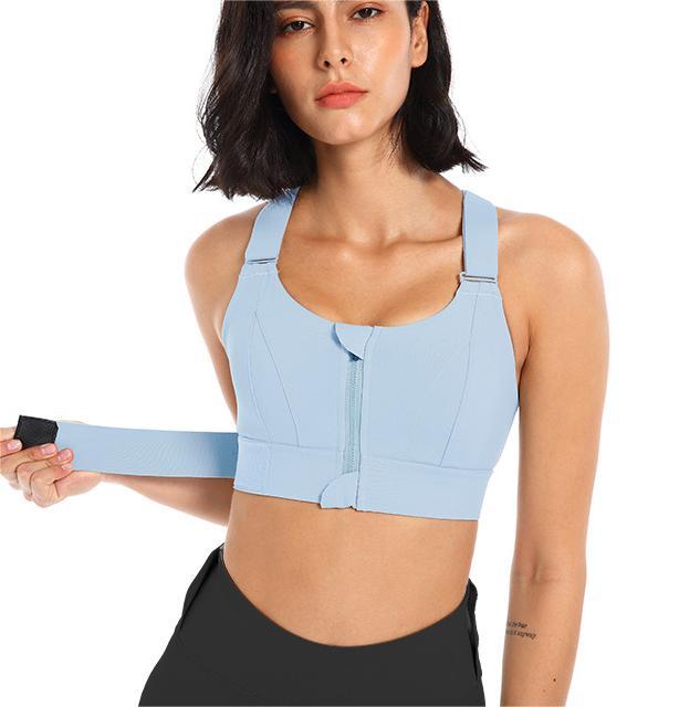 Soutien-gorge de sport à fermeture éclair pour femmes, haute résistance aux chocs, course, yoga, beau gilet sans couture, push-up, entraînement