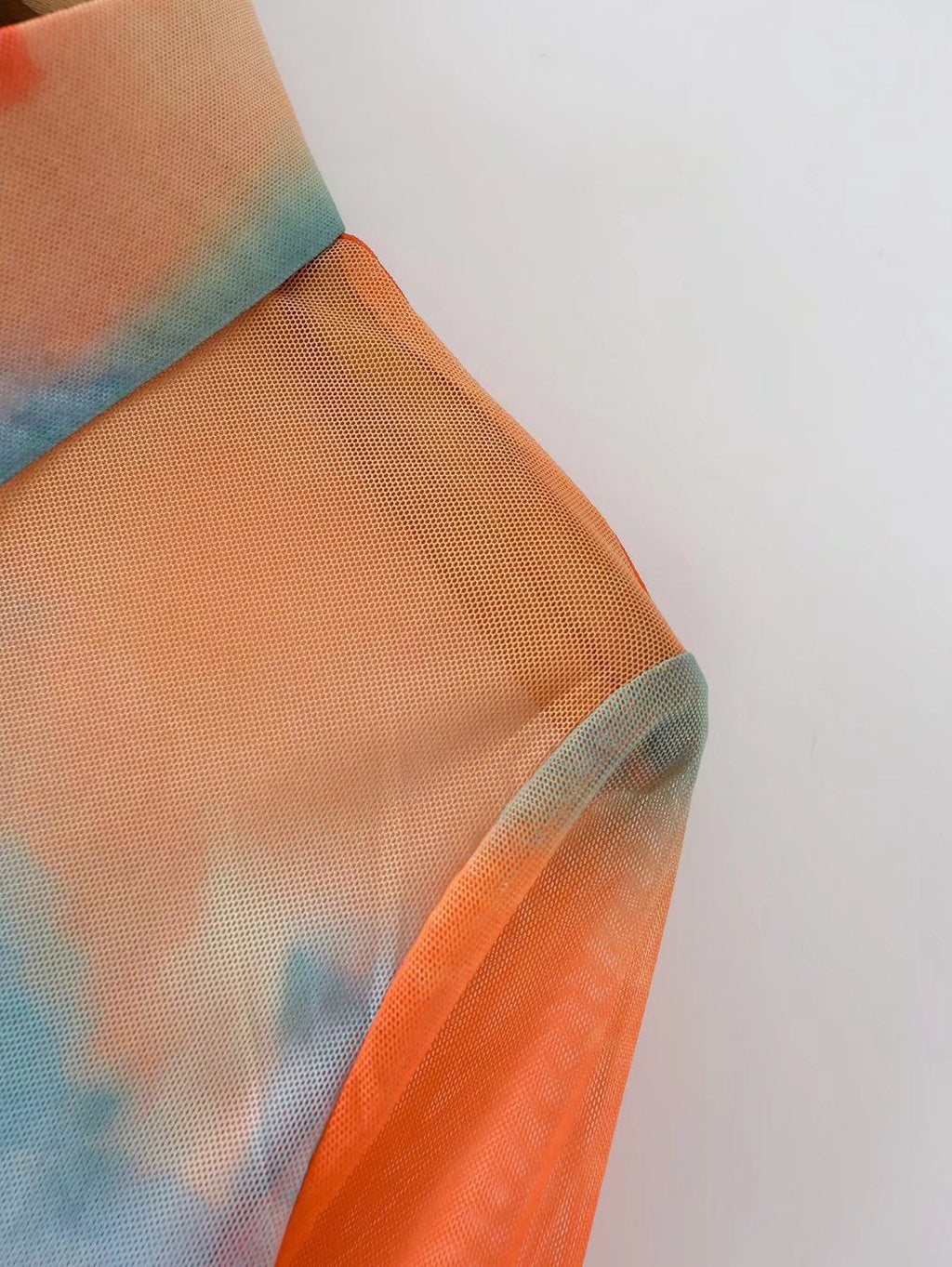Chemise longue à manches longues, ample, teintée par nœuds, pour femmes, élégante, gracieuse, à col, pour printemps-été