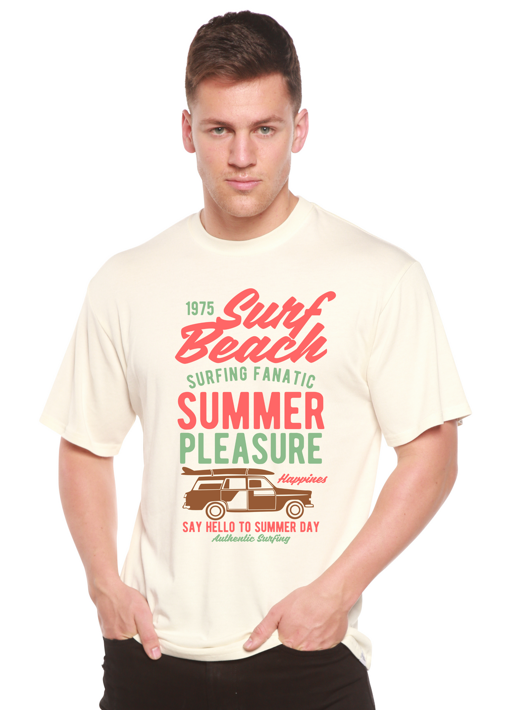 Surf Beach Spun Bamboo® Men's Bamboo Viscose/Organic Cotton Short Sleeve Graphic T-Shirt - The7Letter
