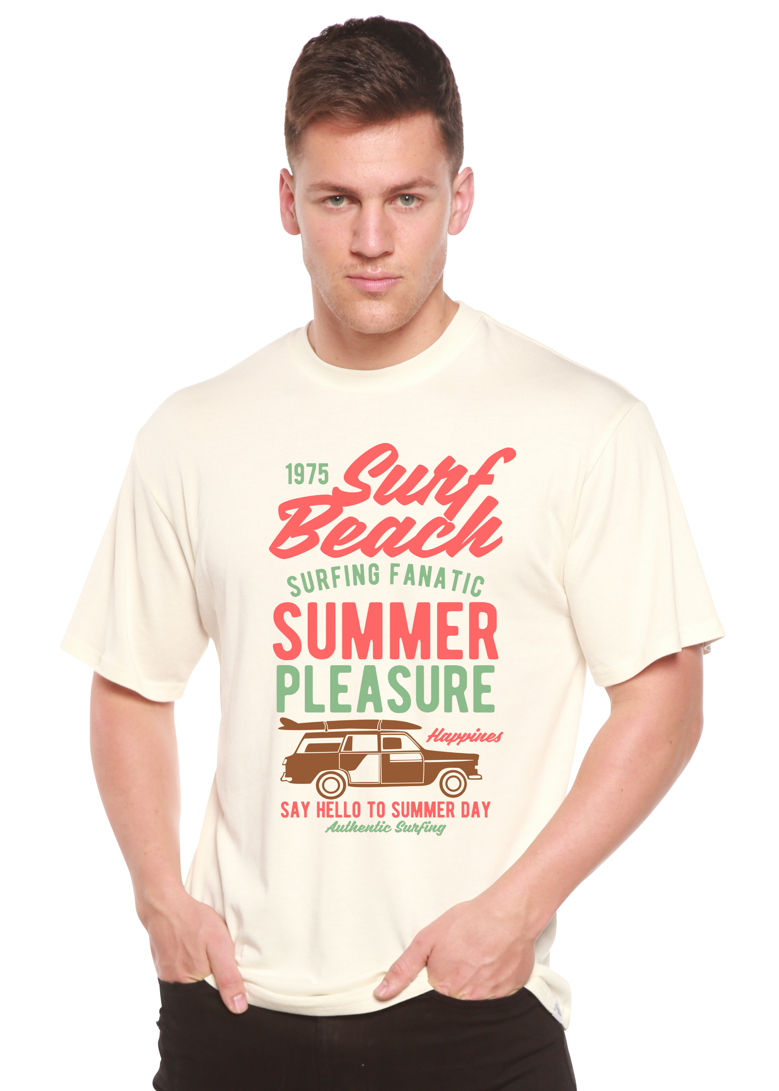 Surf Beach Spun Bamboo® Men's Bamboo Viscose/Organic Cotton Short Sleeve Graphic T-Shirt - The7Letter