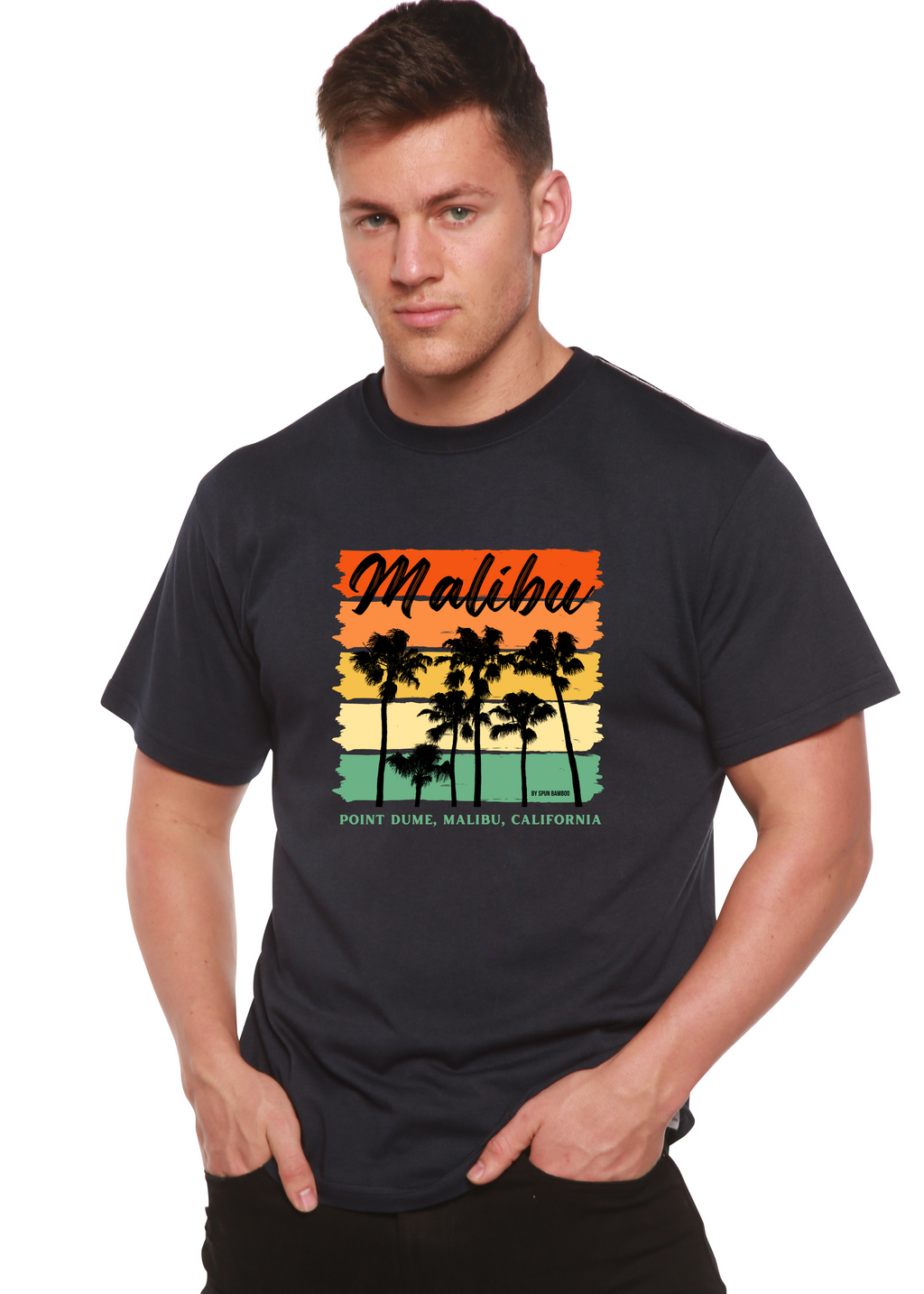 Malibu Unisex Bamboo Viscose/Organic Cotton Short Sleeve Graphic T-Shirt - The7Letter