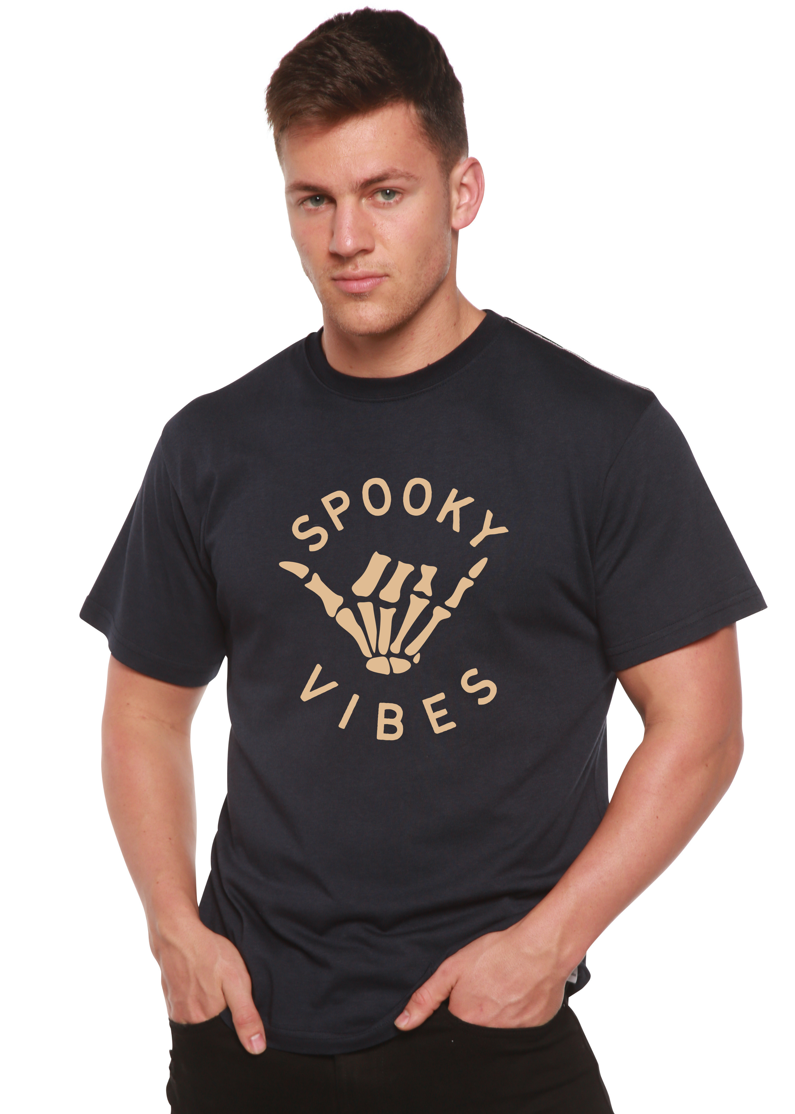 Spooky Vibes Men's Bamboo Viscose/Organic Cotton Short Sleeve Graphic T-Shirt - The7Letter