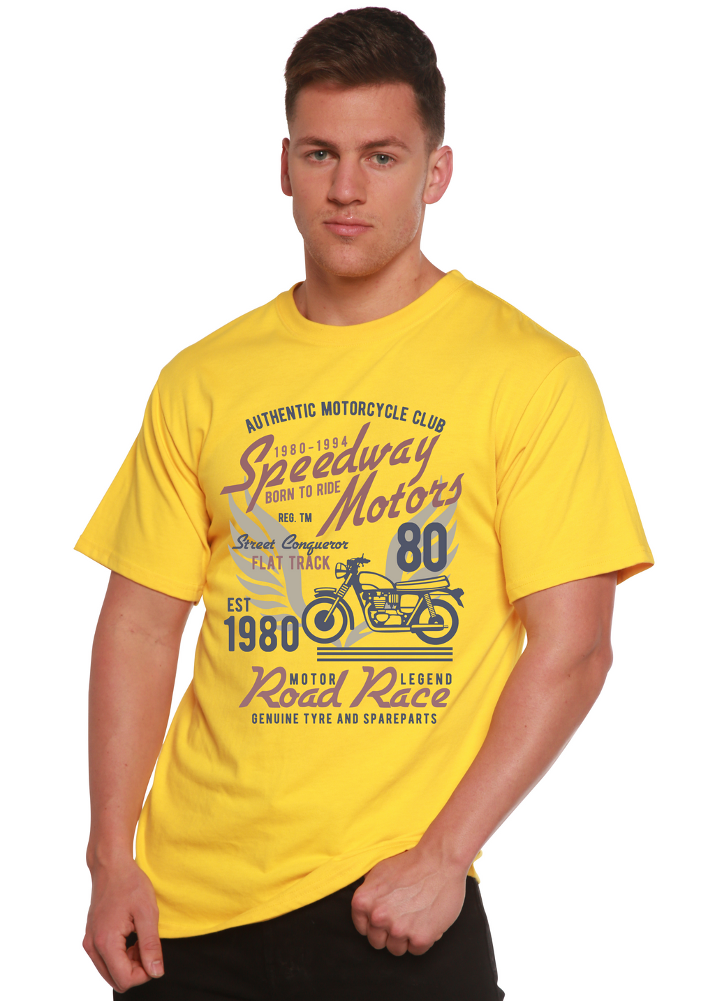 Speedway Motor Spun Bamboo® Men's Bamboo Viscose/Organic Cotton Short Sleeve Graphic T-Shirt - The7Letter