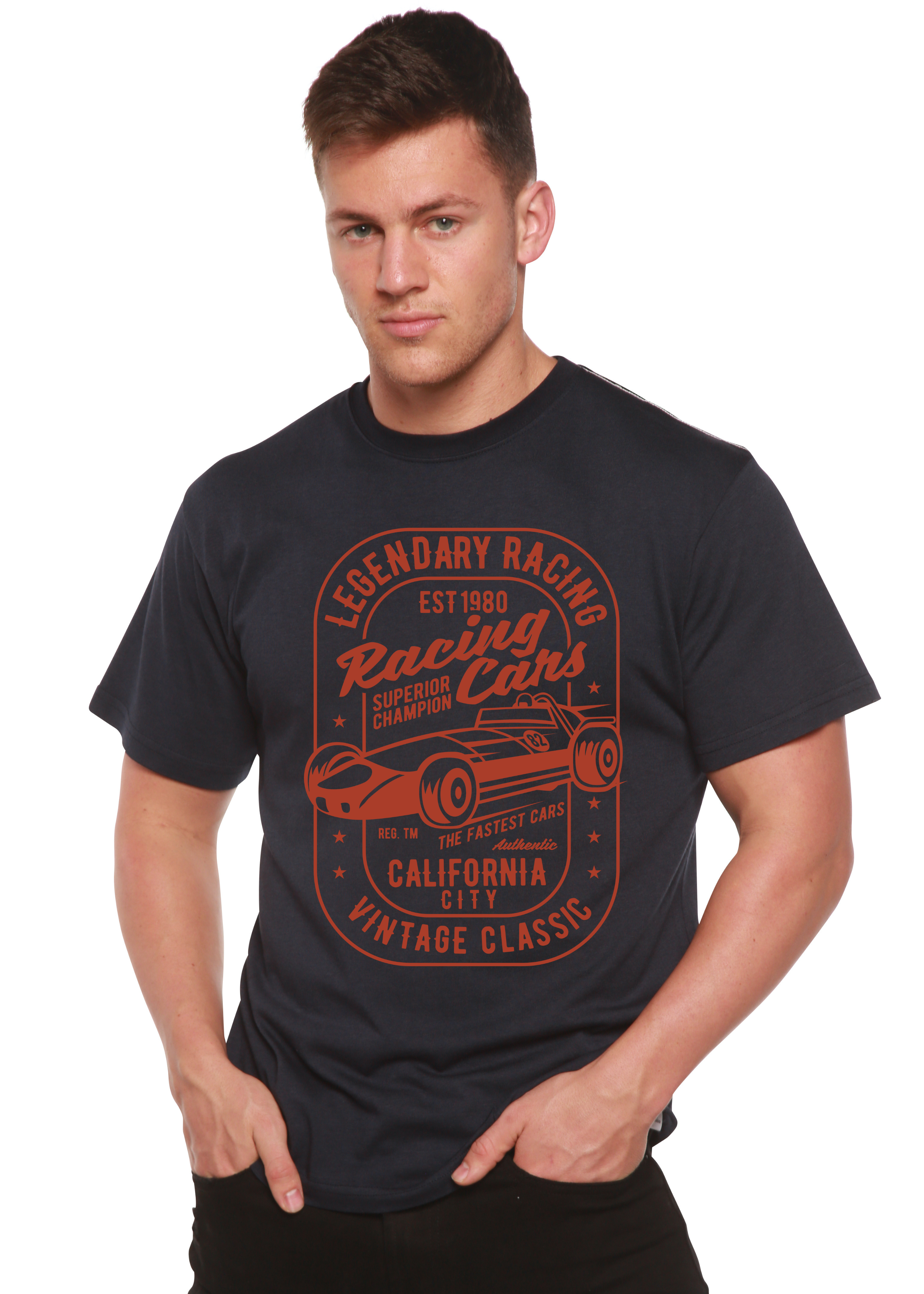 Legendary Racing Cars Men's Bamboo Viscose/Organic Cotton Short Sleeve Graphic T-Shirt - The7Letter