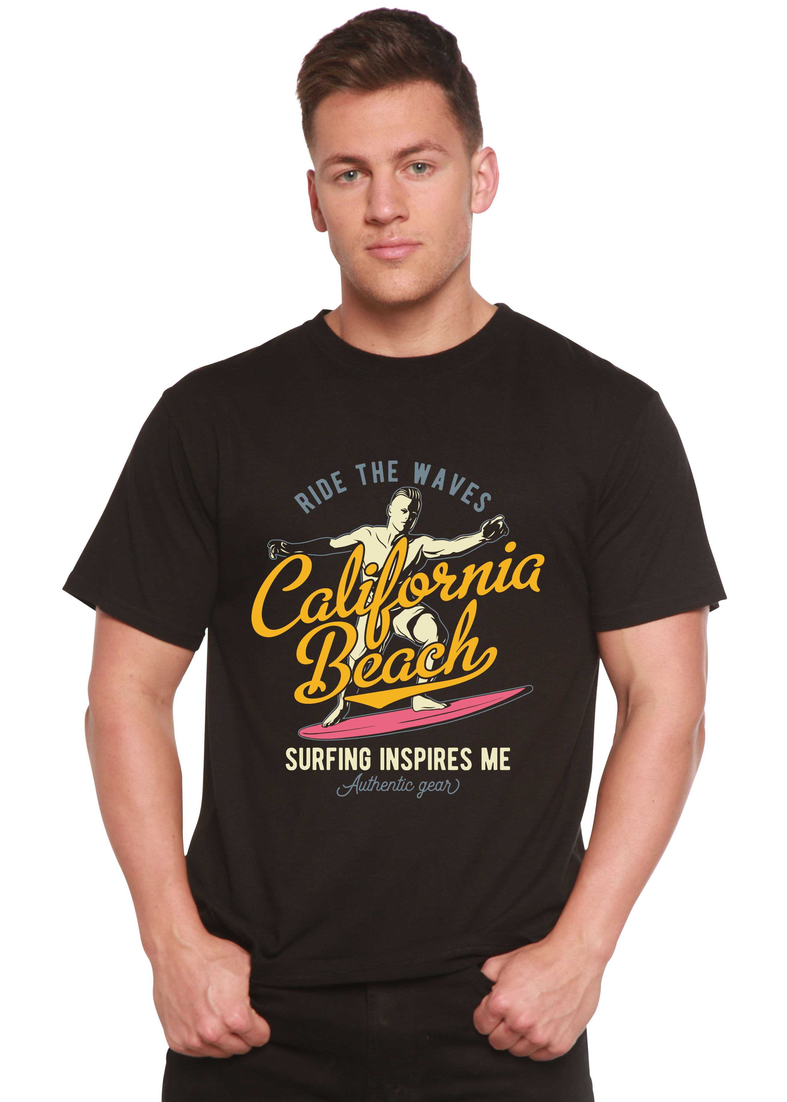 California Beach Men's Bamboo Viscose/Organic Cotton Short Sleeve Graphic T-Shirt - The7Letter