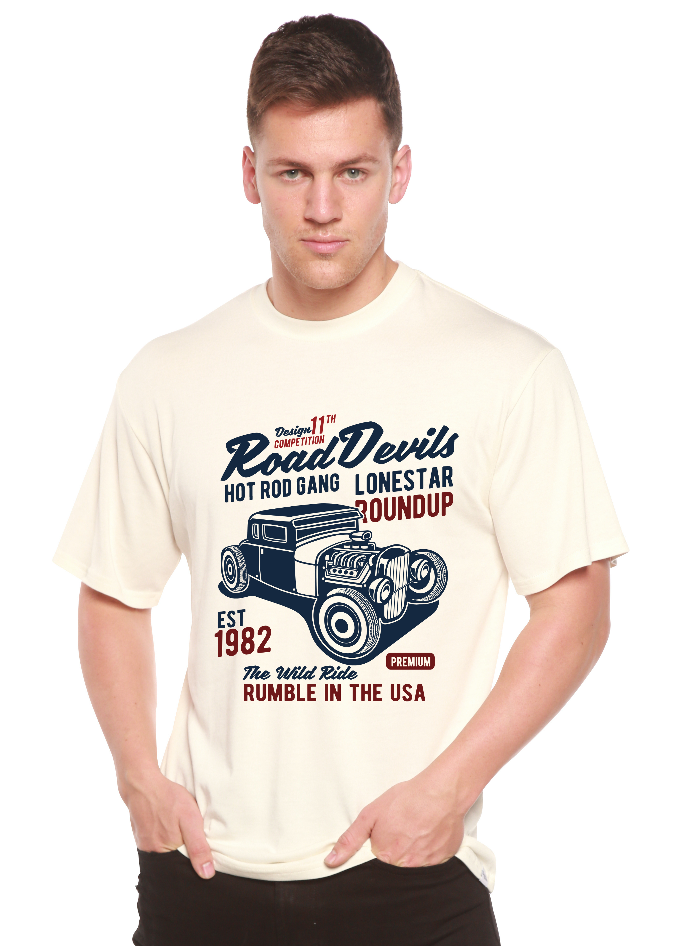 Road Devils Spun Bamboo® Men's Bamboo Viscose/Organic Cotton Short Sleeve Graphic T-Shirt - The7Letter