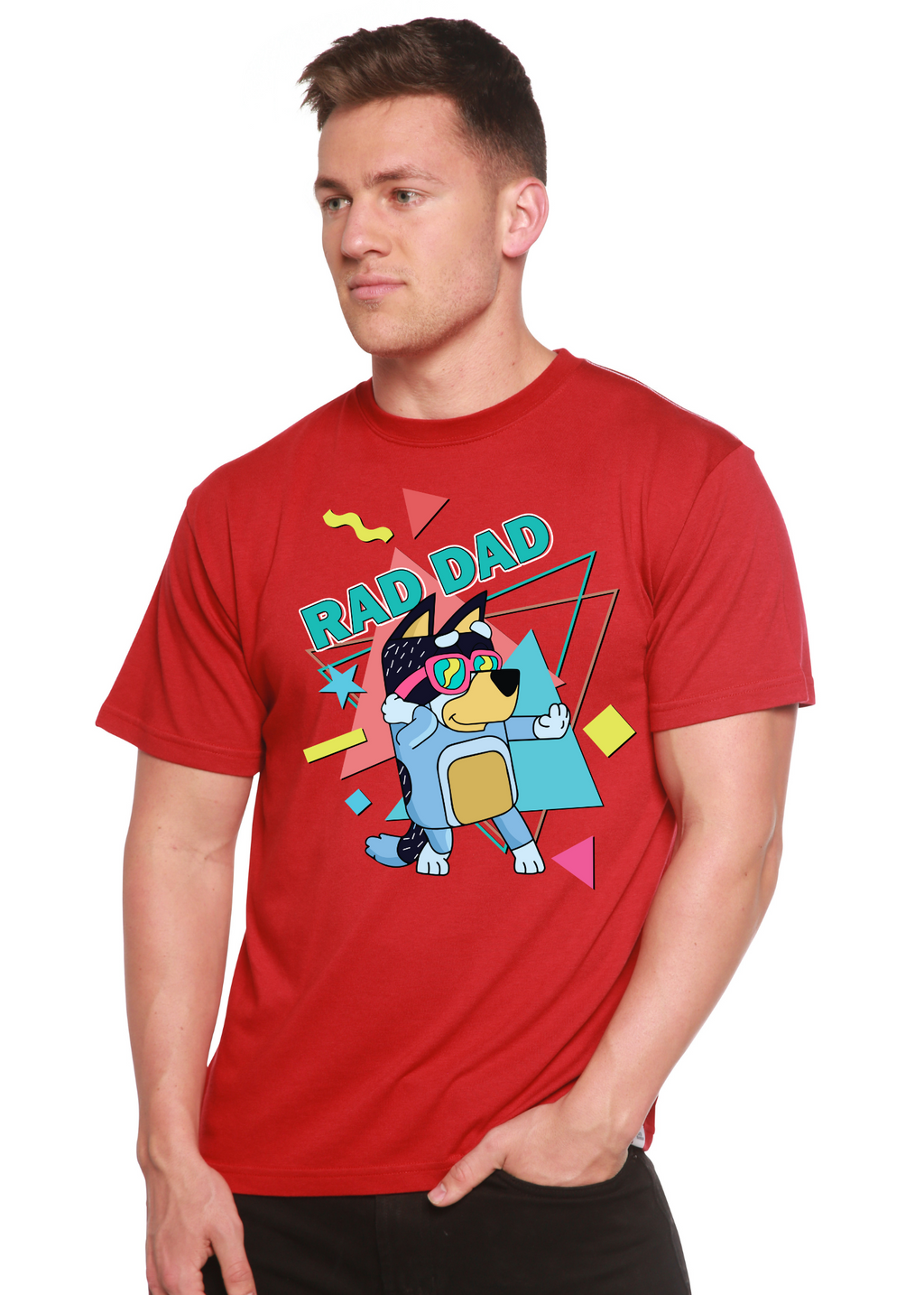 Rad Dad Bluey Men's Bamboo Short Sleeve Graphic T-Shirt - The7Letter